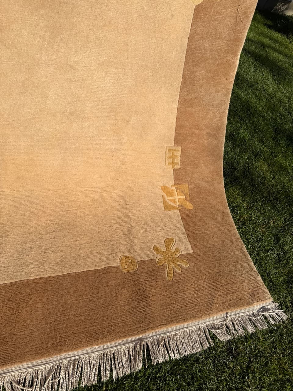 Dywan Art Deco 300x250 cm, beżowy, wełna, Nepal - 195674