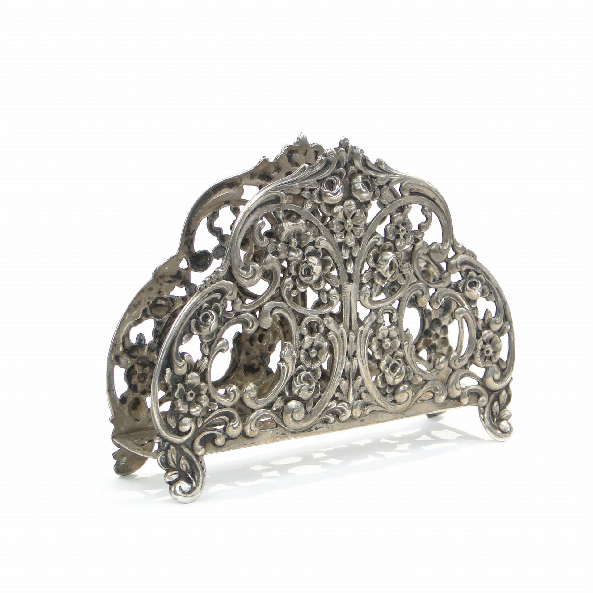 Serwetnik rococo, srebro, początek XX w. - 195696