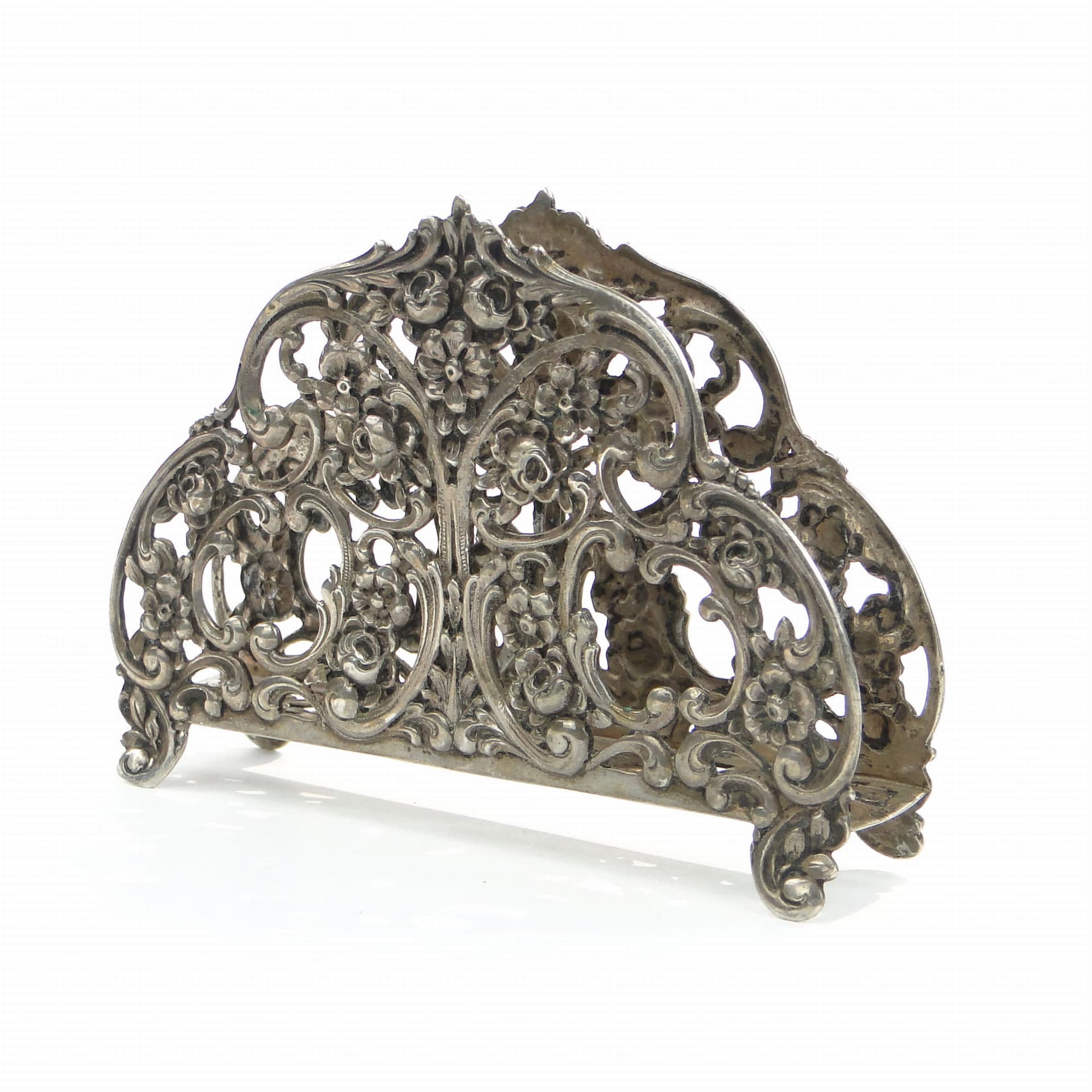 Serwetnik rococo, srebro, początek XX w. - 195695