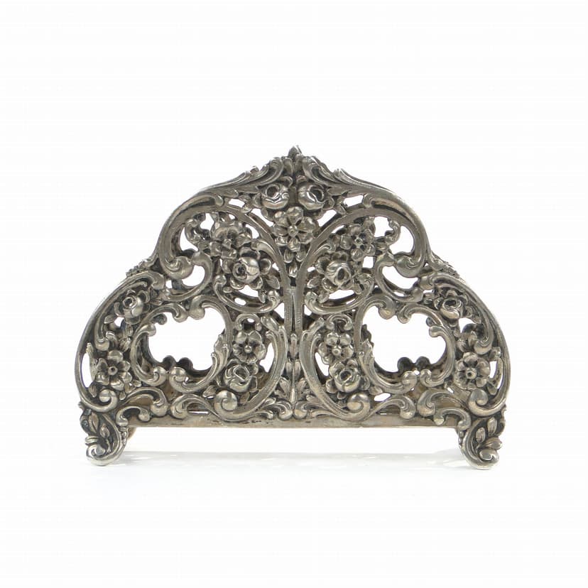 Serwetnik rococo, srebro, początek XX w.