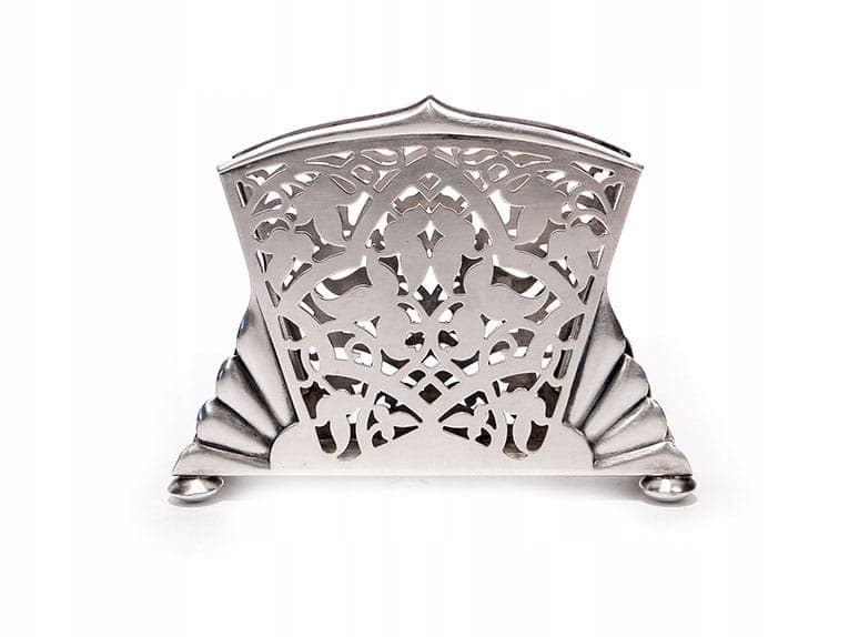 Serwetnik Art Deco, mosiądz platerowany srebrny, Bracia Henneberg, Polska, lata 30.