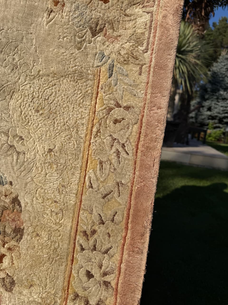 Dywan Pekiński 155x70 cm, jedwab beżowy, Chiny - 195819