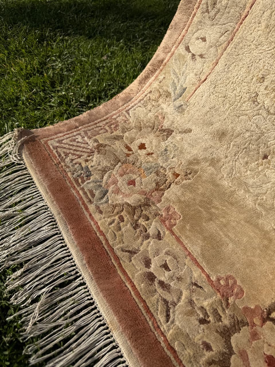 Dywan Pekiński 155x70 cm, jedwab beżowy, Chiny - 195811