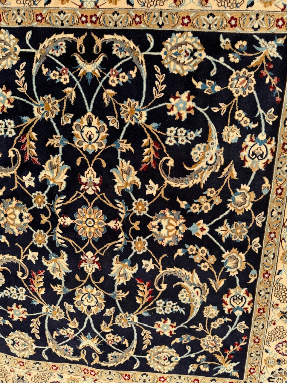 Rug Nain 200x200 cm, navy blue, wool, Iran - 195831