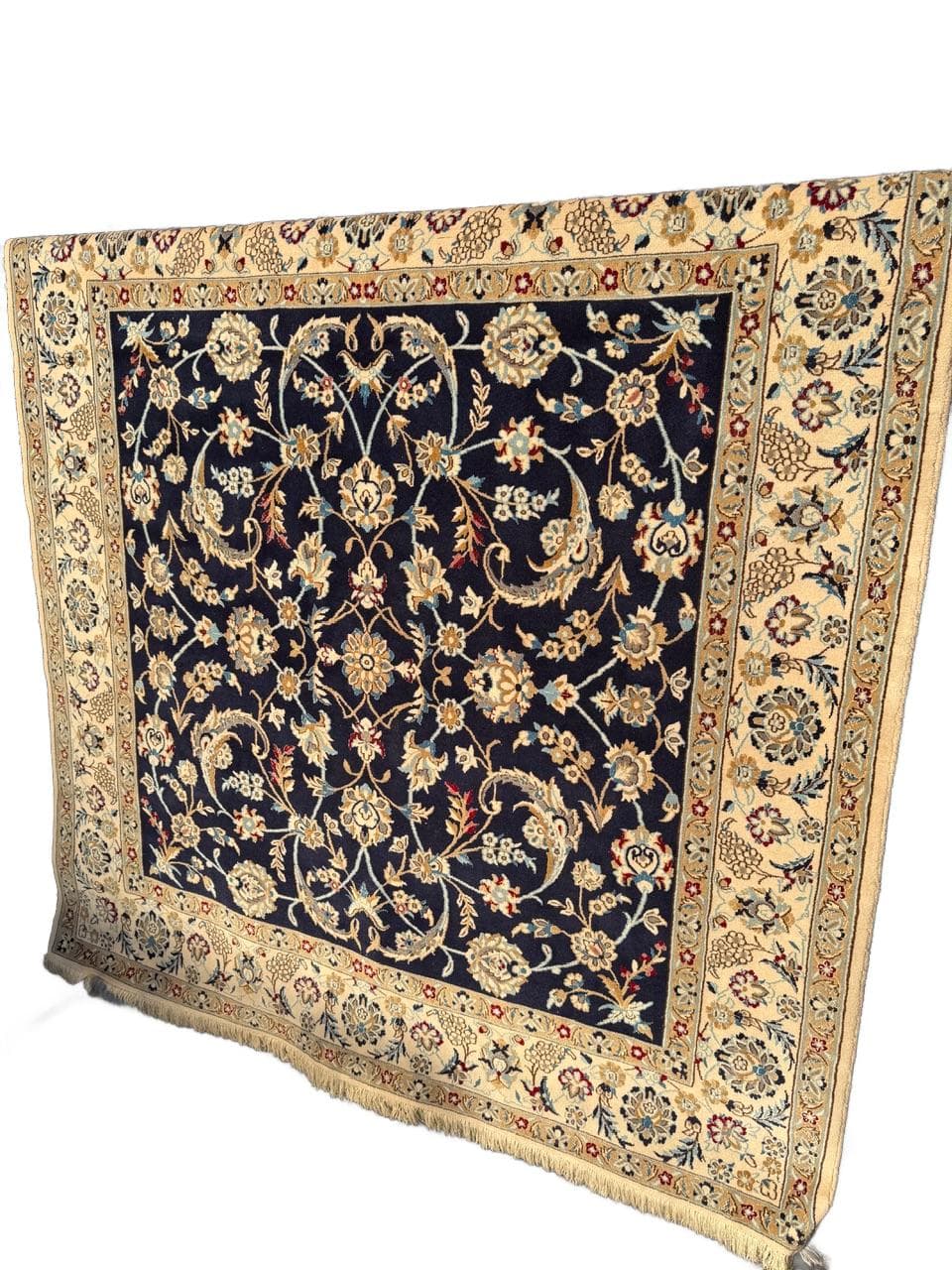 Rug Nain 200x200 cm, navy blue, wool, Iran
