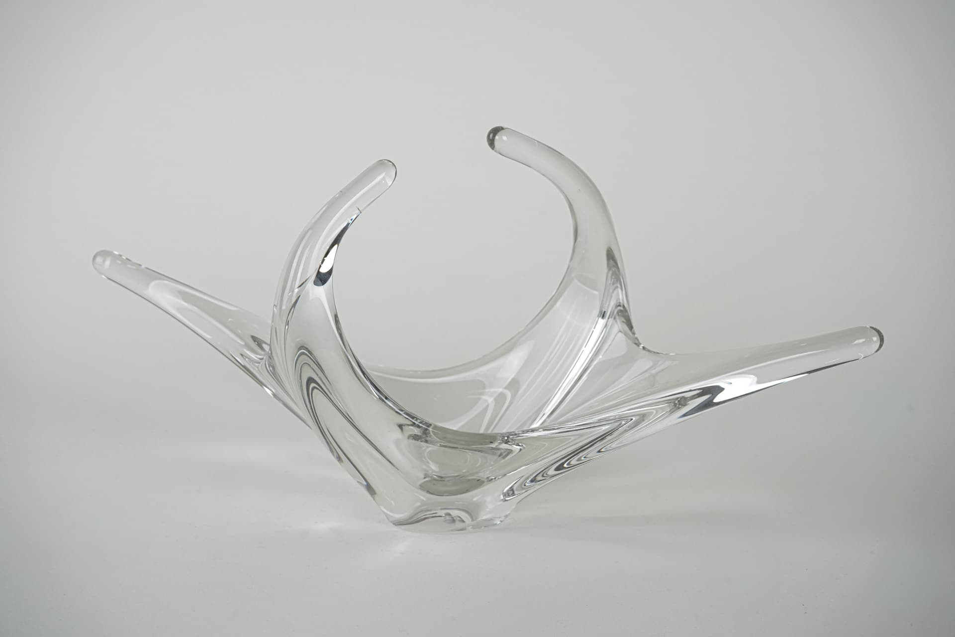 Patera Space Age, szkło transparent, Włochy, lata 60. - 195858