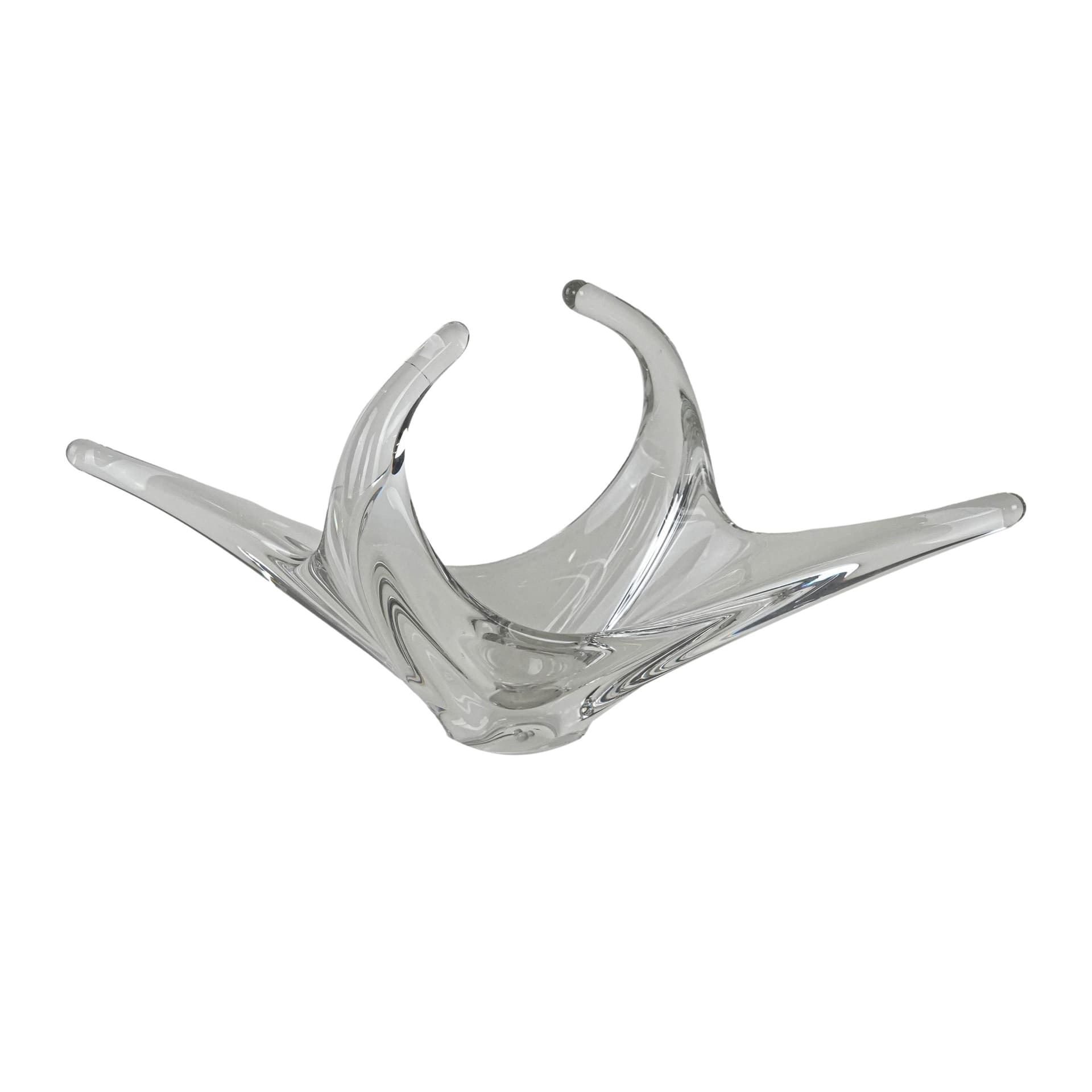 Patera Space Age, szkło transparent, Włochy, lata 60.