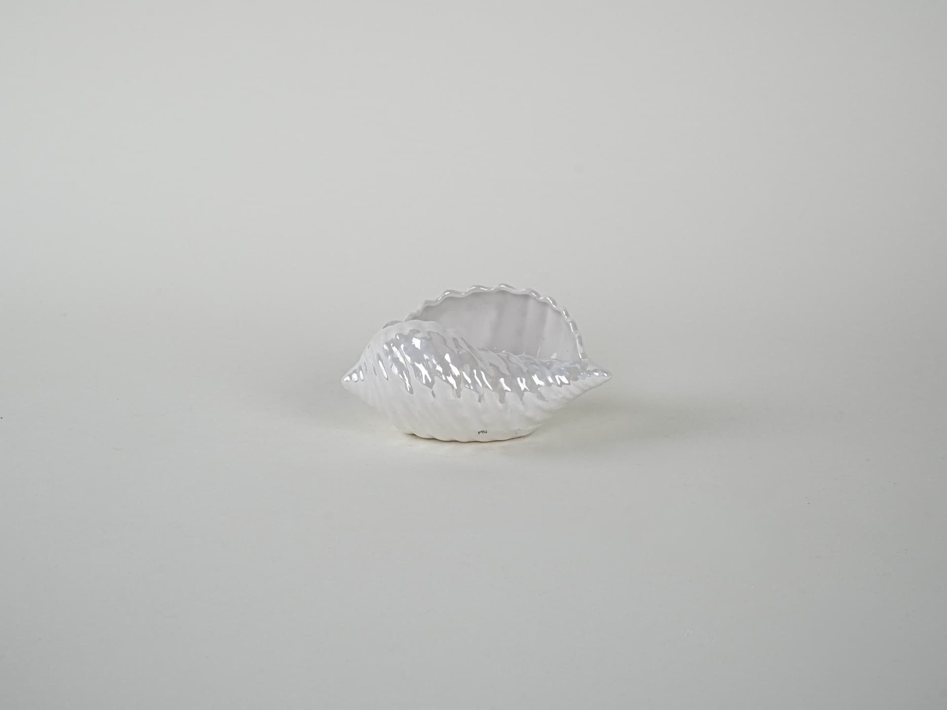 Decorative shell, ivory white porcelain, Italy, 1970s. - 195867