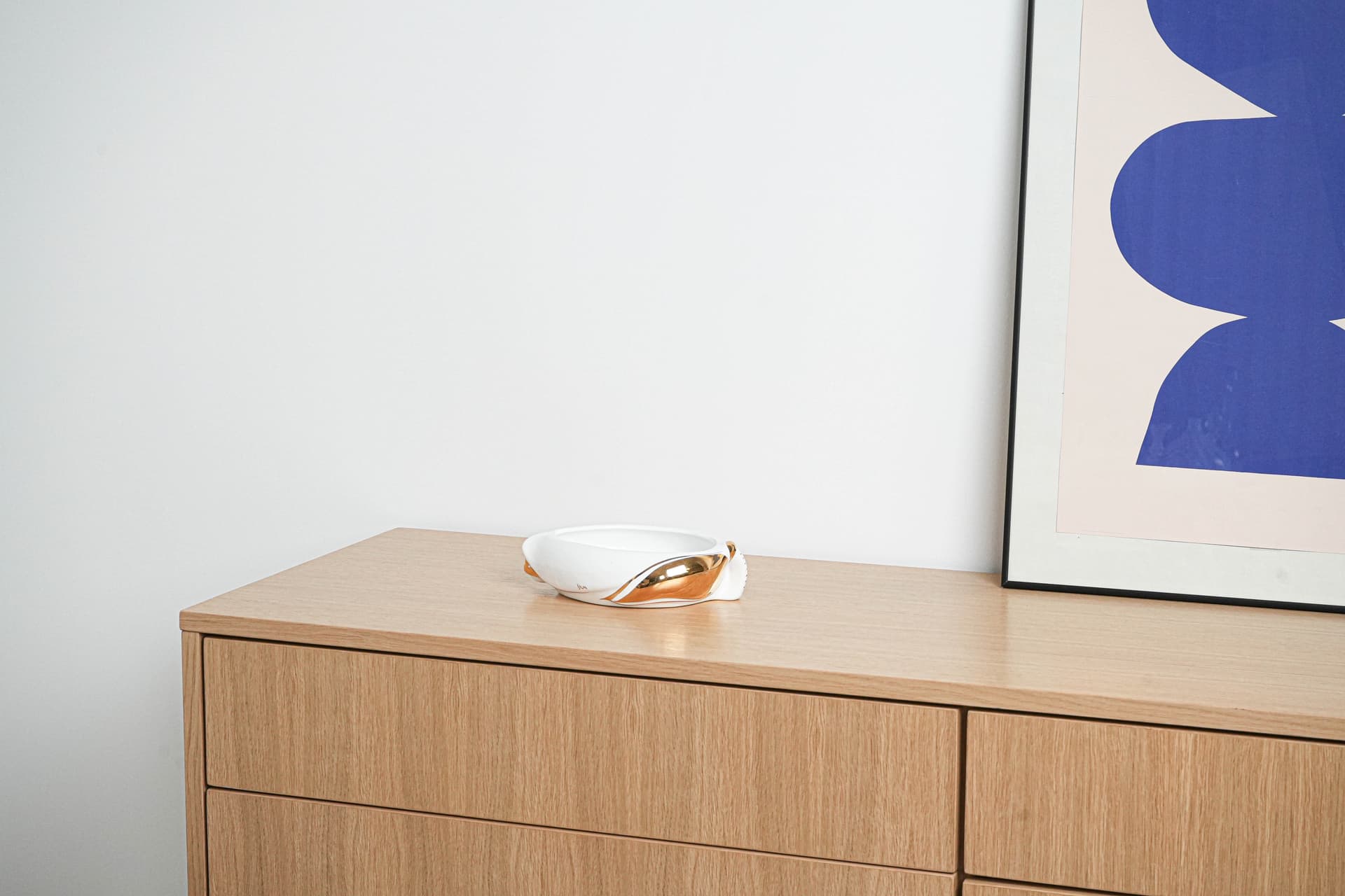 Patera dekoracyjna, owalna, biel kości słoniowej, porcelana, Włochy, lata 70. - 195915