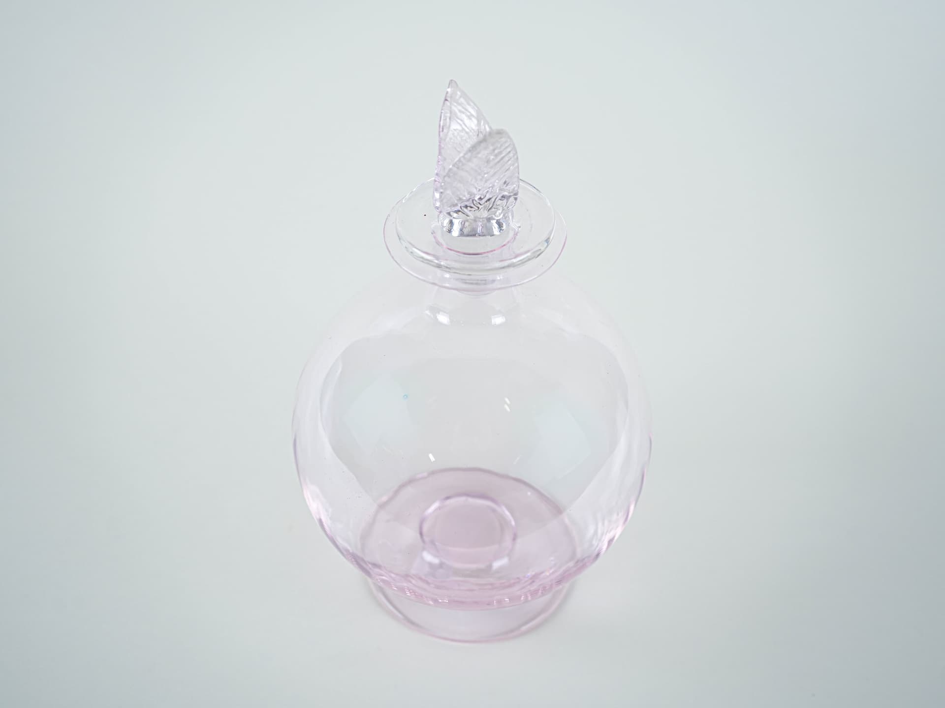 Carafe, spherical, pink glass, Italy, 1970s. - 195938