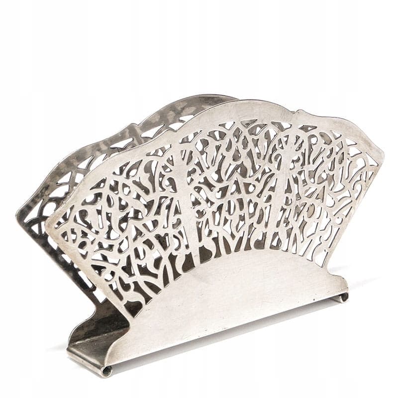 Serwetnik wachlarz, srebrny, mosiądz, Bracia Henneberg, Polska, lata 20. - 196047