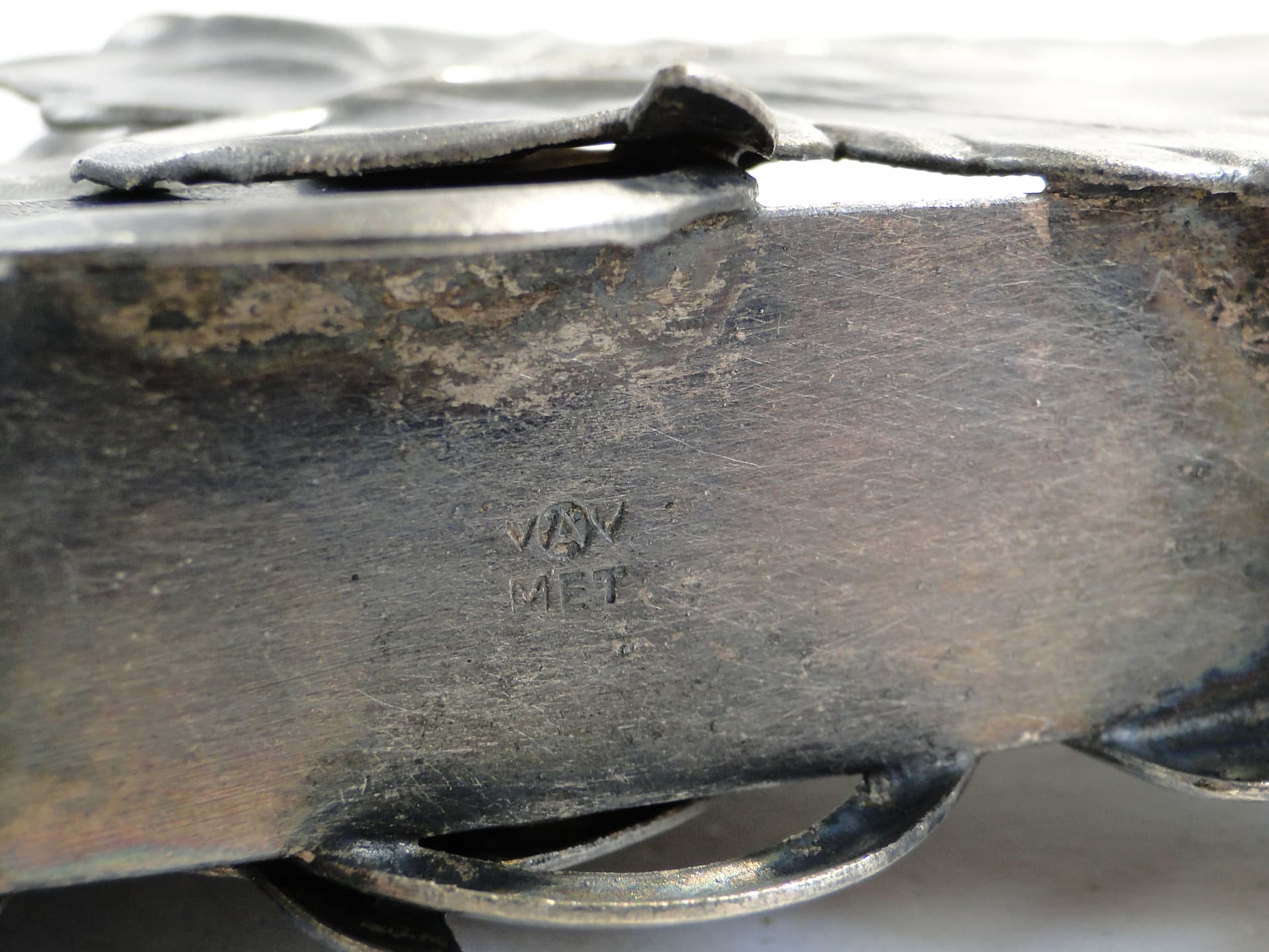 Napkin Holder, grape motif, silver metal, Poland, 1950s. - 196092