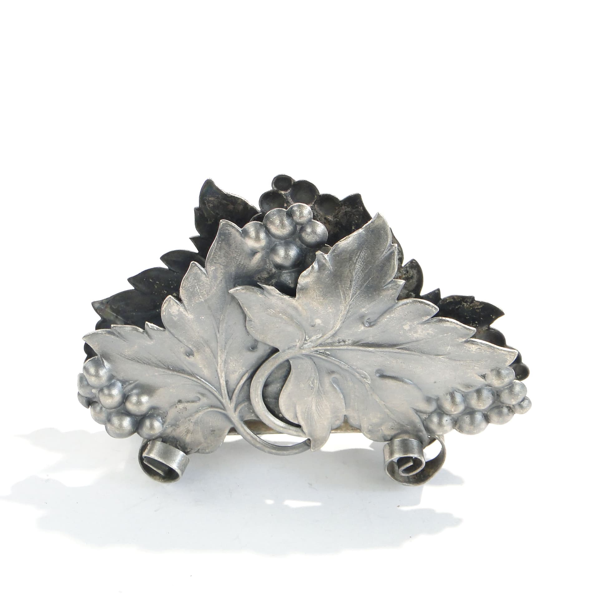 Napkin Holder, grape motif, silver metal, Poland, 1950s. - 196088
