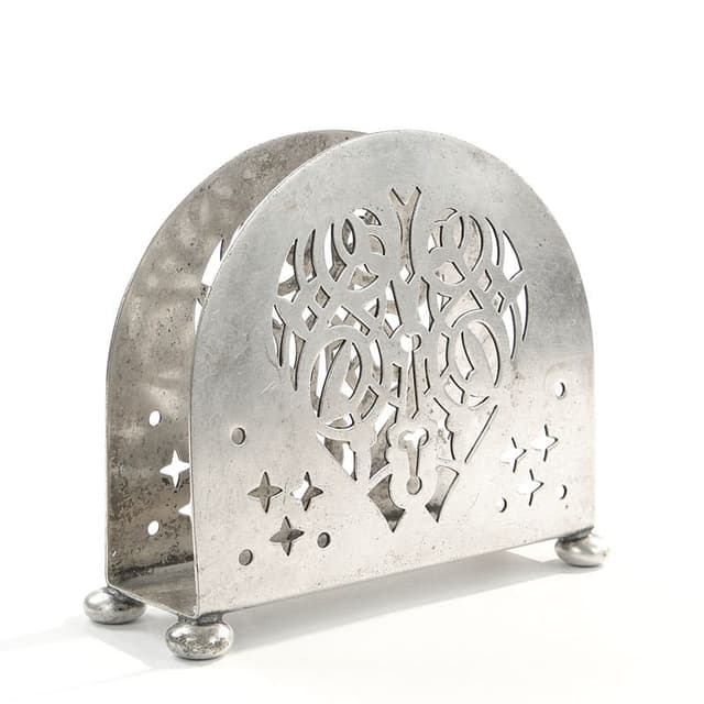Napkin holder, silver-plated brass, WMF, Germany, 1920s - DIMENSION