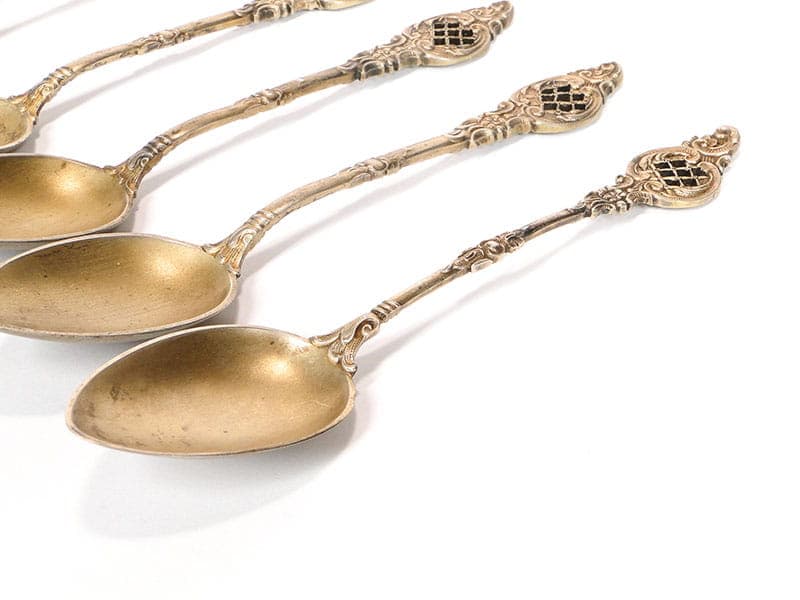 Set of coffee spoons, Rococo, gilded silver, Prussia, Germany, 19th c. - 196175