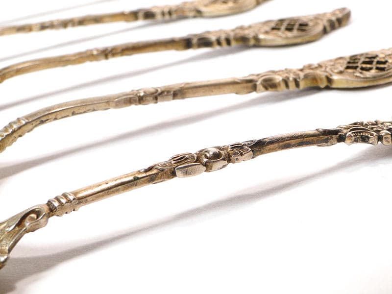 Set of coffee spoons, Rococo, gilded silver, Prussia, Germany, 19th c. - 196171
