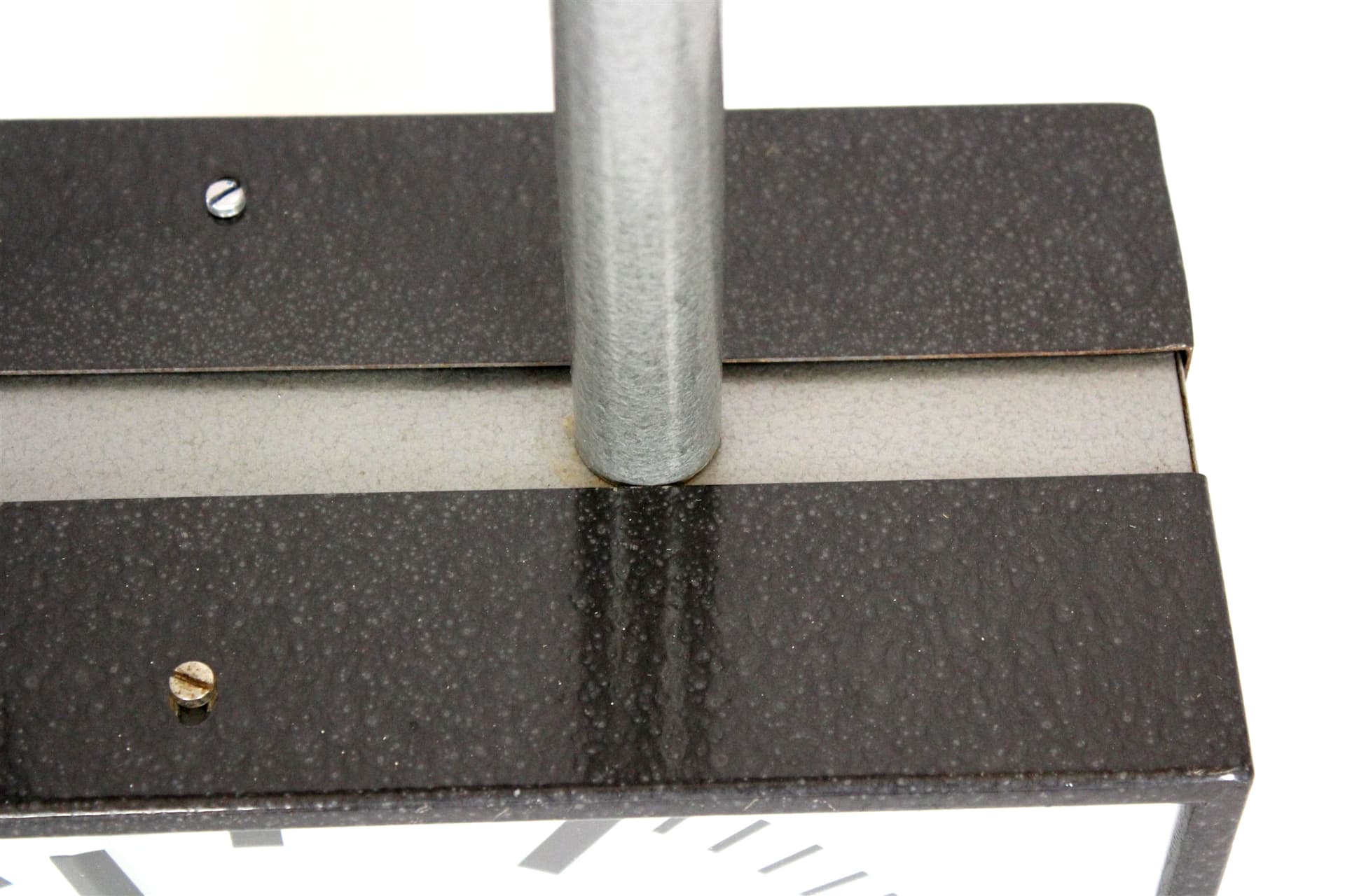 Dwustronny zegar kolejowy, szary, metal, Pragotron, Czechy, lata 80. - 196184