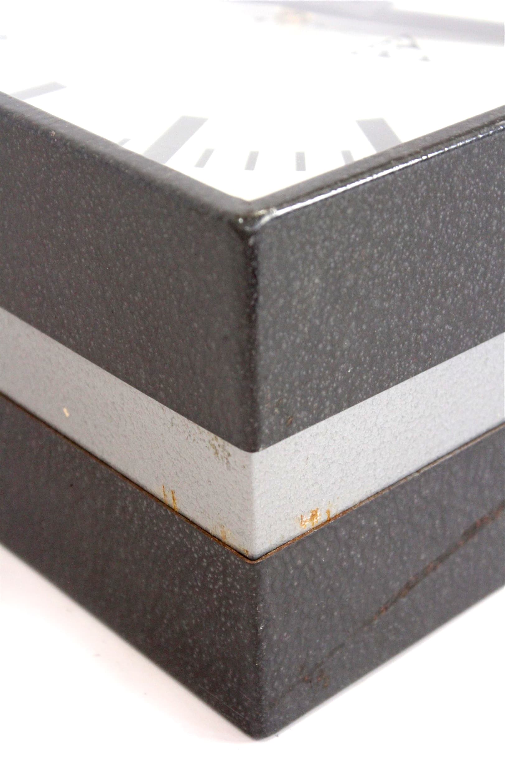 Dwustronny zegar kolejowy, szary, metal, Pragotron, Czechy, lata 80. - 196190