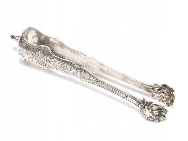 Sugar tongs, Classicism, silver, Wrocław, Poland, 17th century - DIMENSION