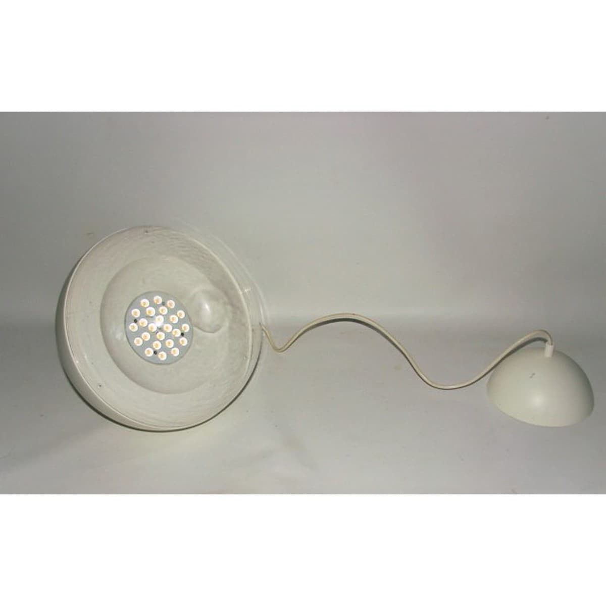 Lampa wisząca Space Age, biel kości słoniowej, metal, Skandynawia, lata 70. - 196246