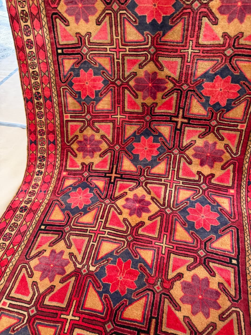 Chodnik Hamadan 310x145 cm, czerwony, wełna, Iran - 196359