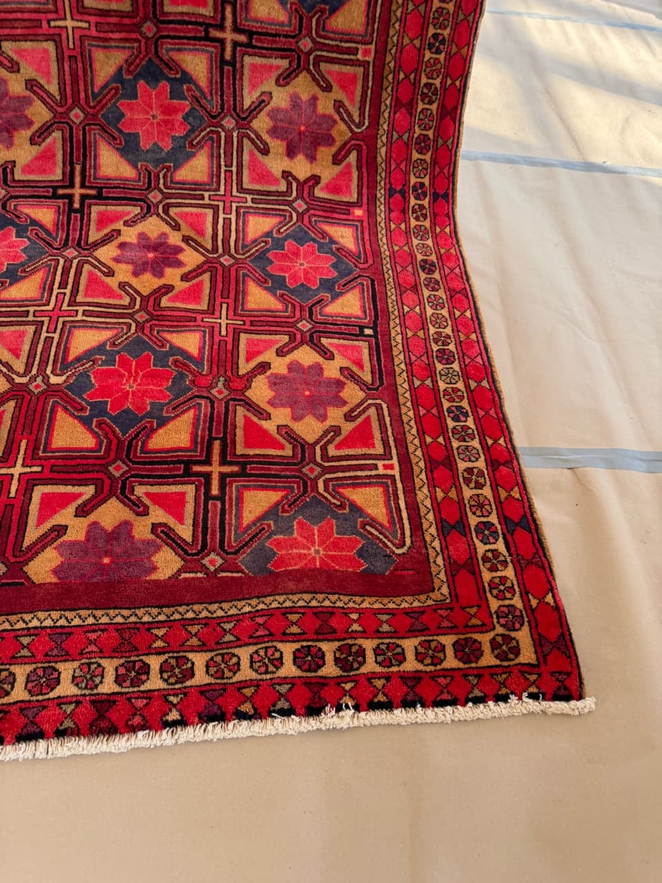 Chodnik Hamadan 310x145 cm, czerwony, wełna, Iran - 196357