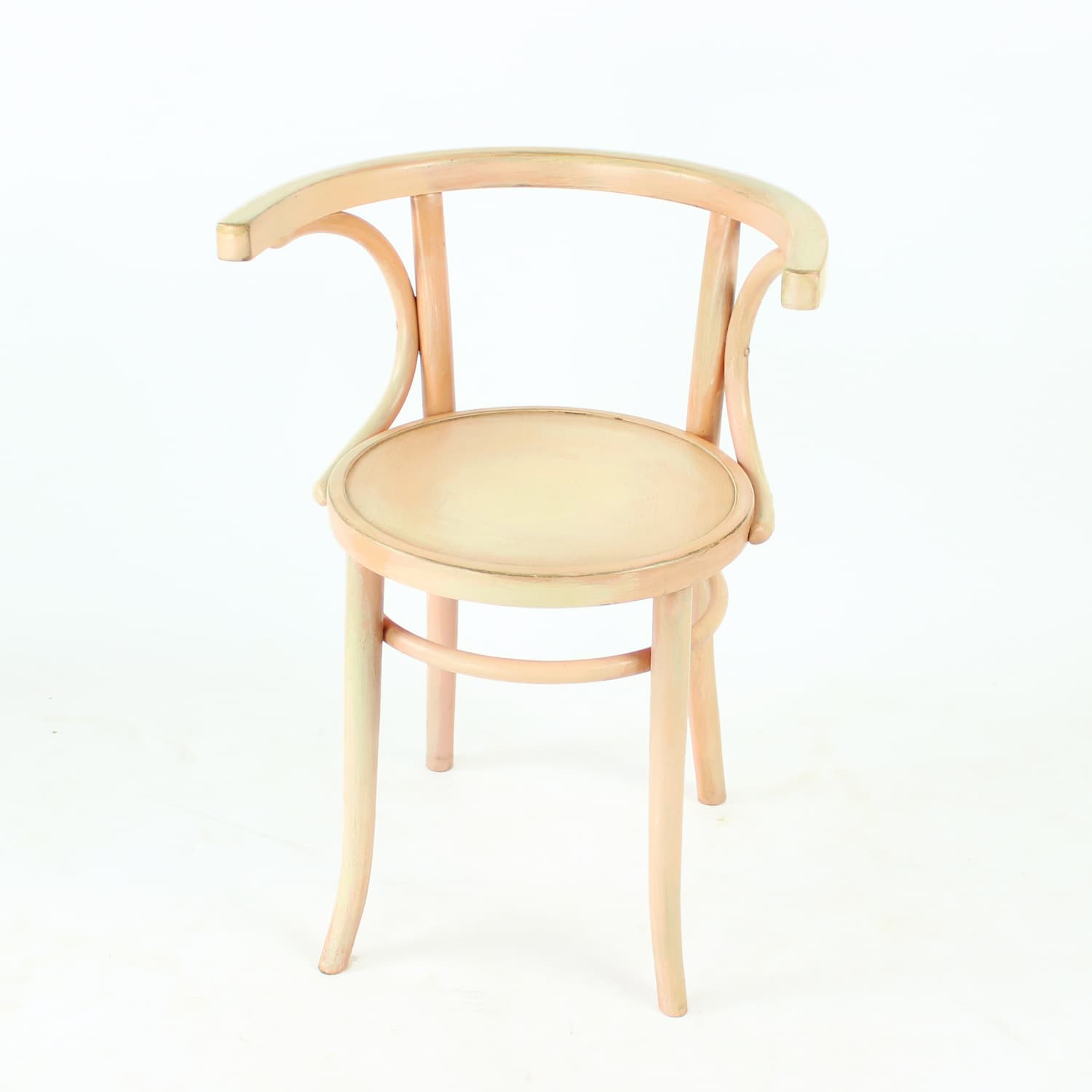 Chair No. 24, pink bentwood, by M. Thonet, TON, Czechoslovakia, 1950s. - 196425