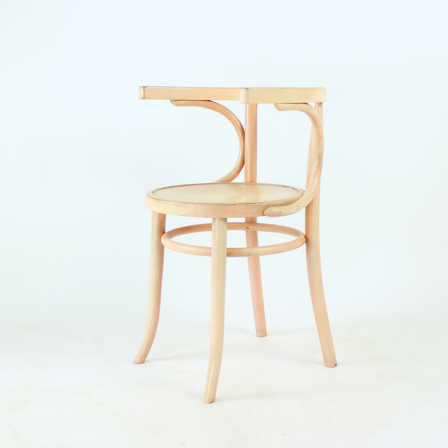 Chair No. 24, pink bentwood, by M. Thonet, TON, Czechoslovakia, 1950s. - 196427