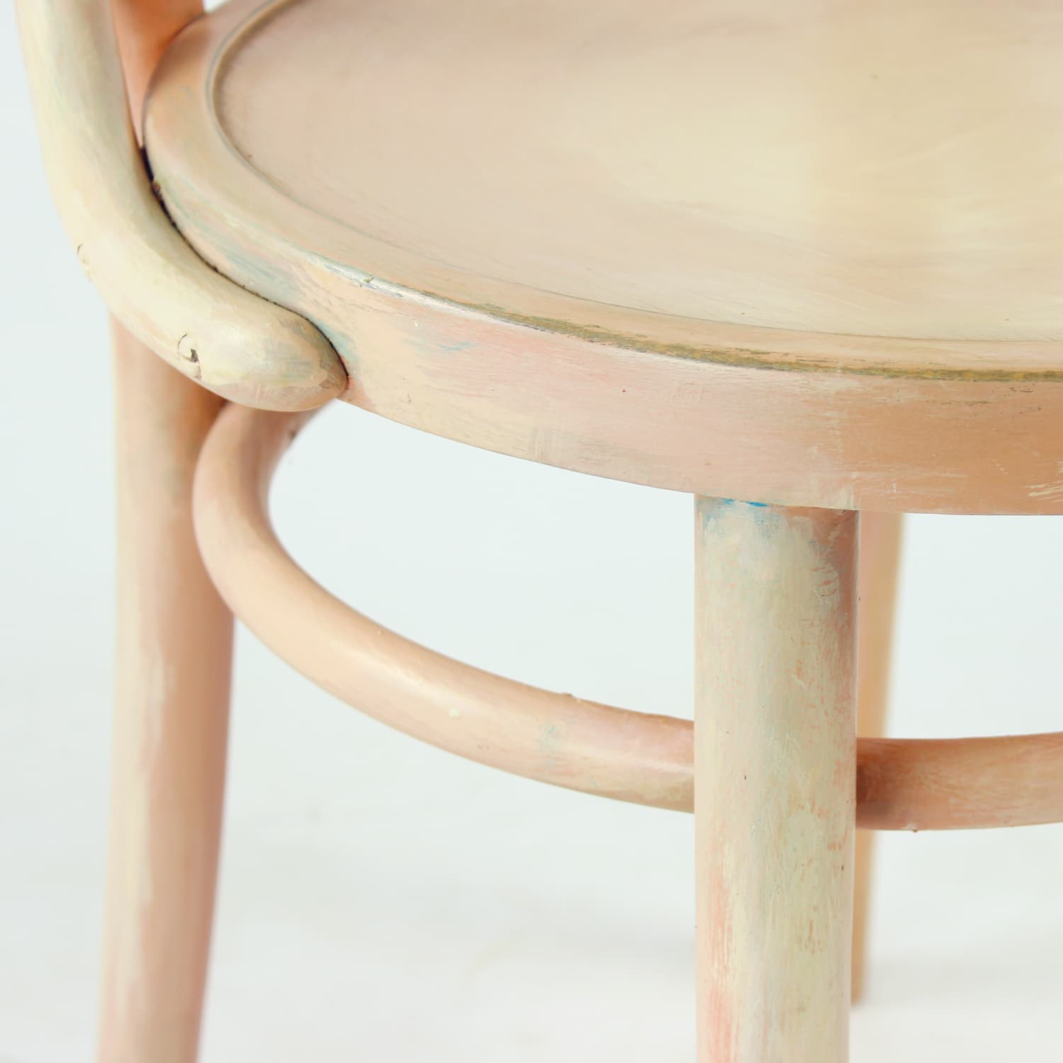 Chair No. 24, pink bentwood, by M. Thonet, TON, Czechoslovakia, 1950s. - 196436