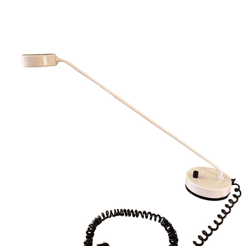 Lampa biurkowa, stal biała, Włochy, lata 80.