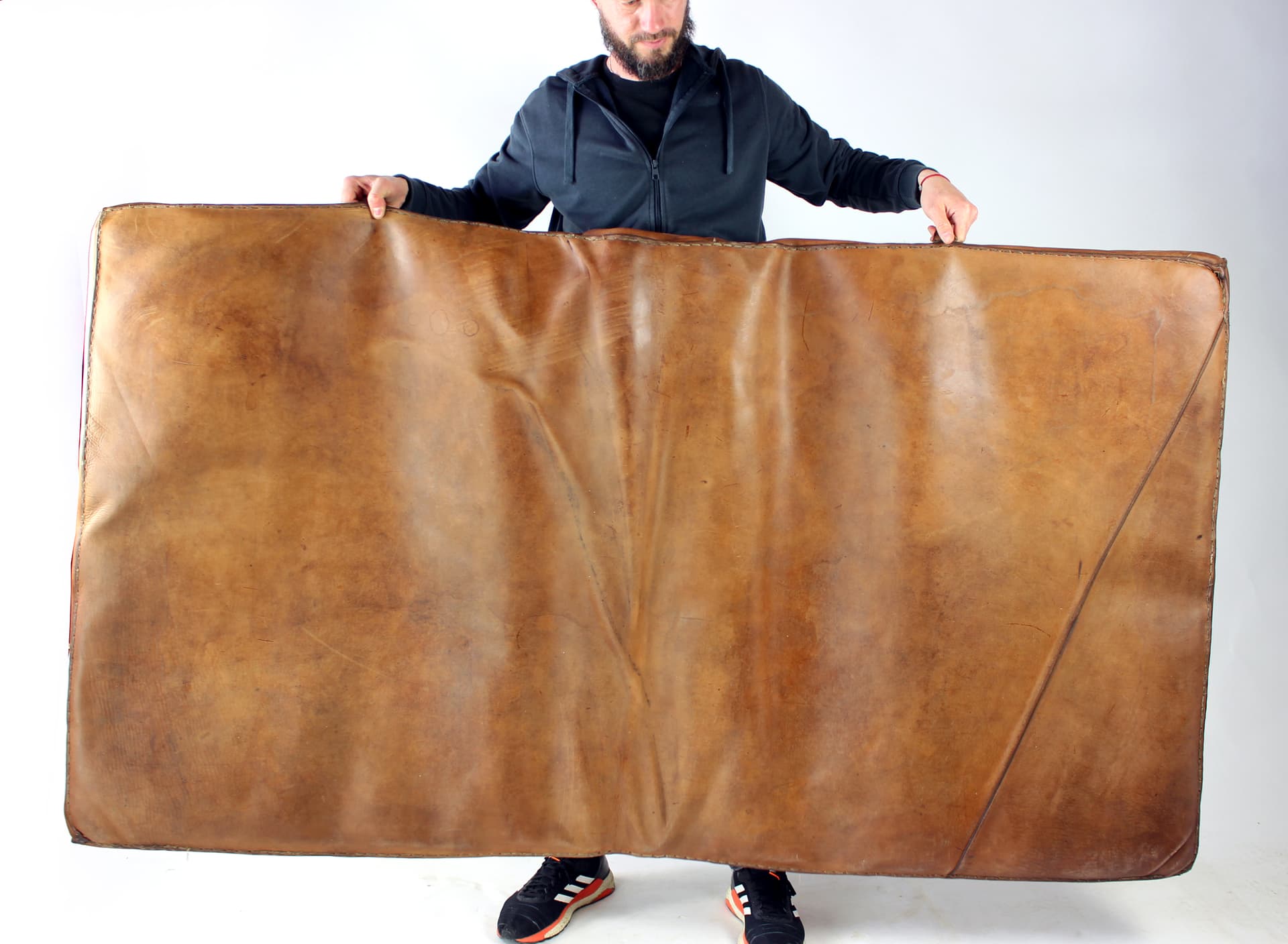 Gym mat, brown natural leather, Czechoslovakia, 1930s. - 196463