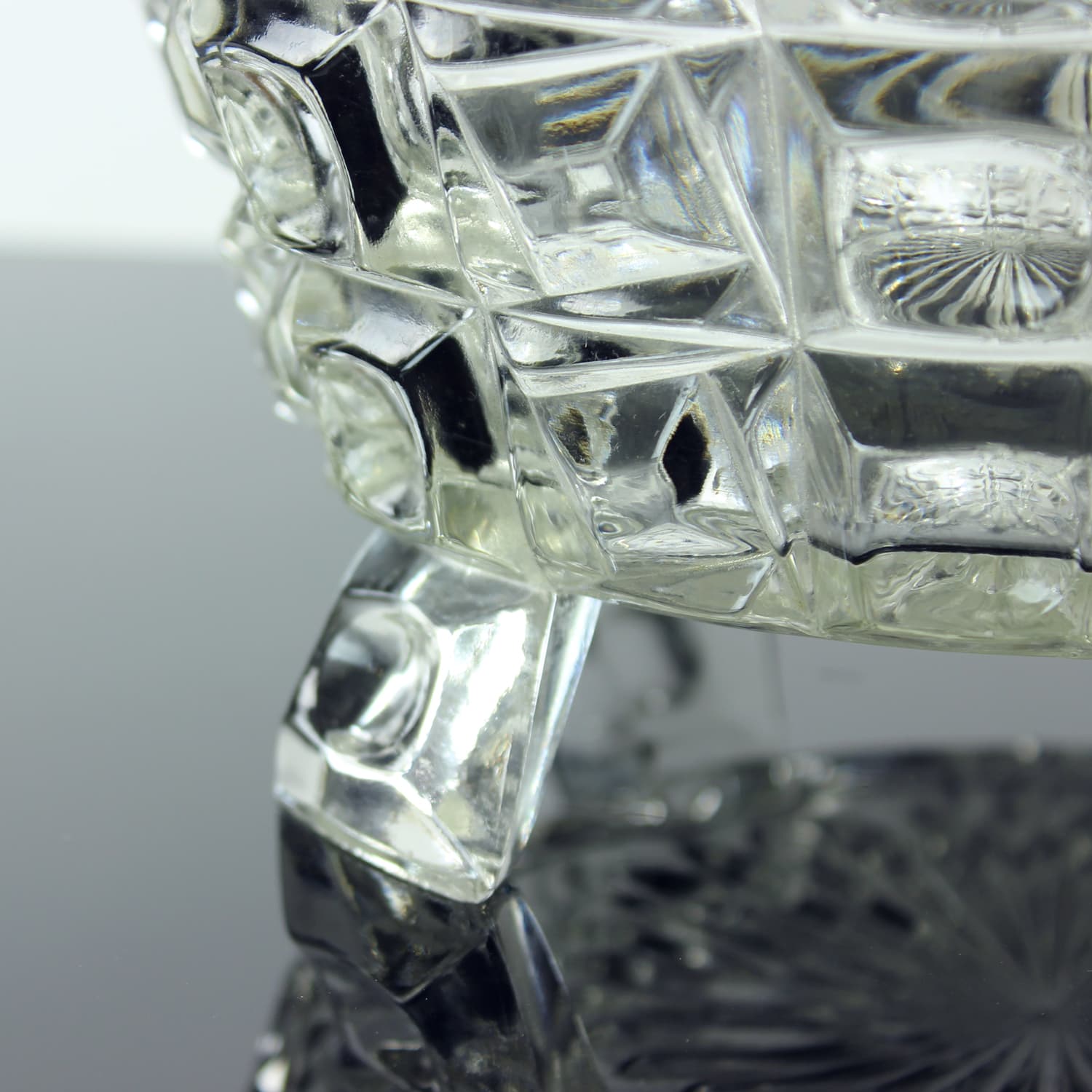 Set of Two Art Deco Bowls, transparent glass, Libochovice, Czechoslovakia, 1930s. - 196475