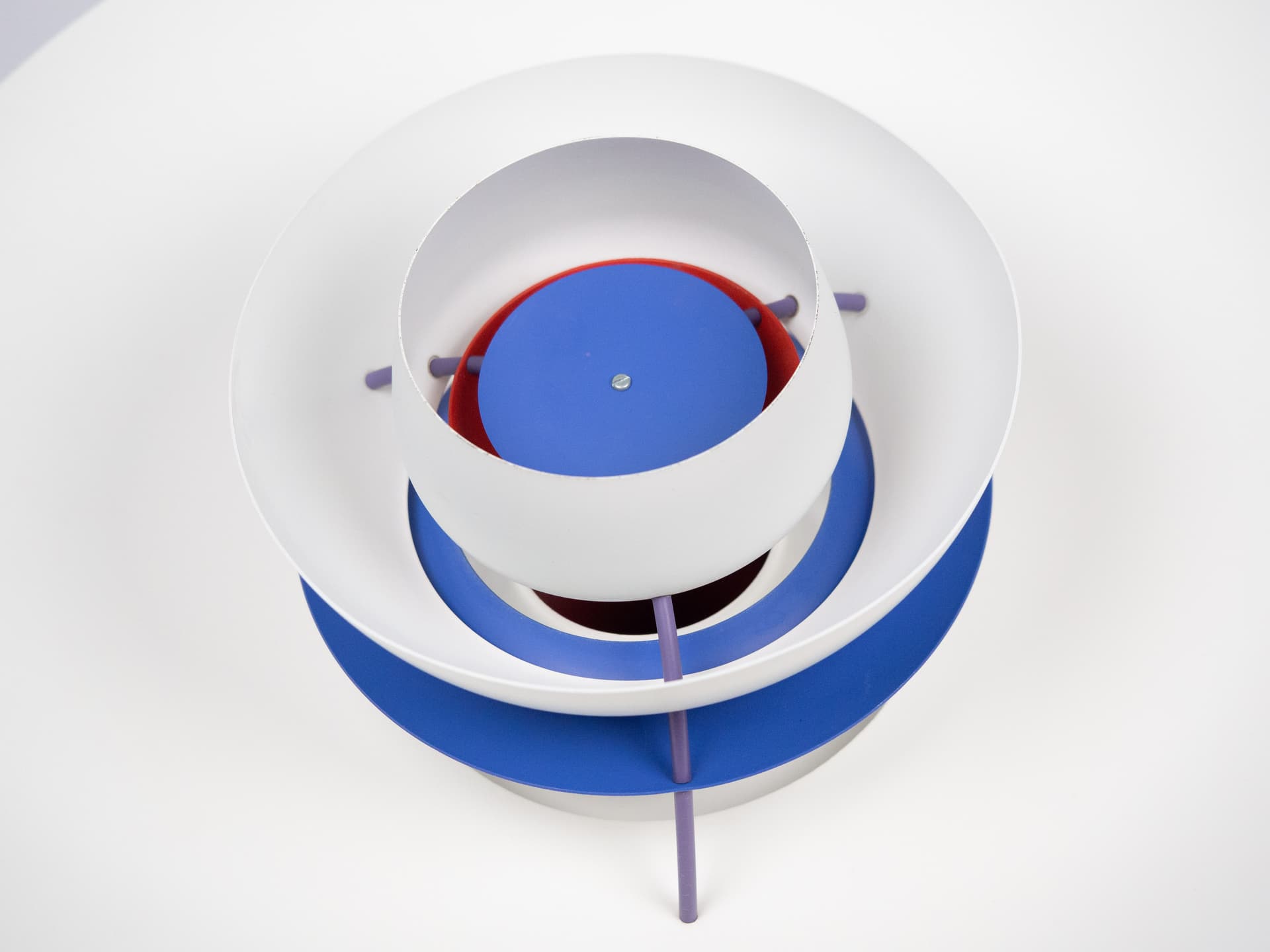 Lampa wisząca PH 5, metal biały, proj. P. Henningsen, Louis Poulsen, Dania, lata 80. - 196637