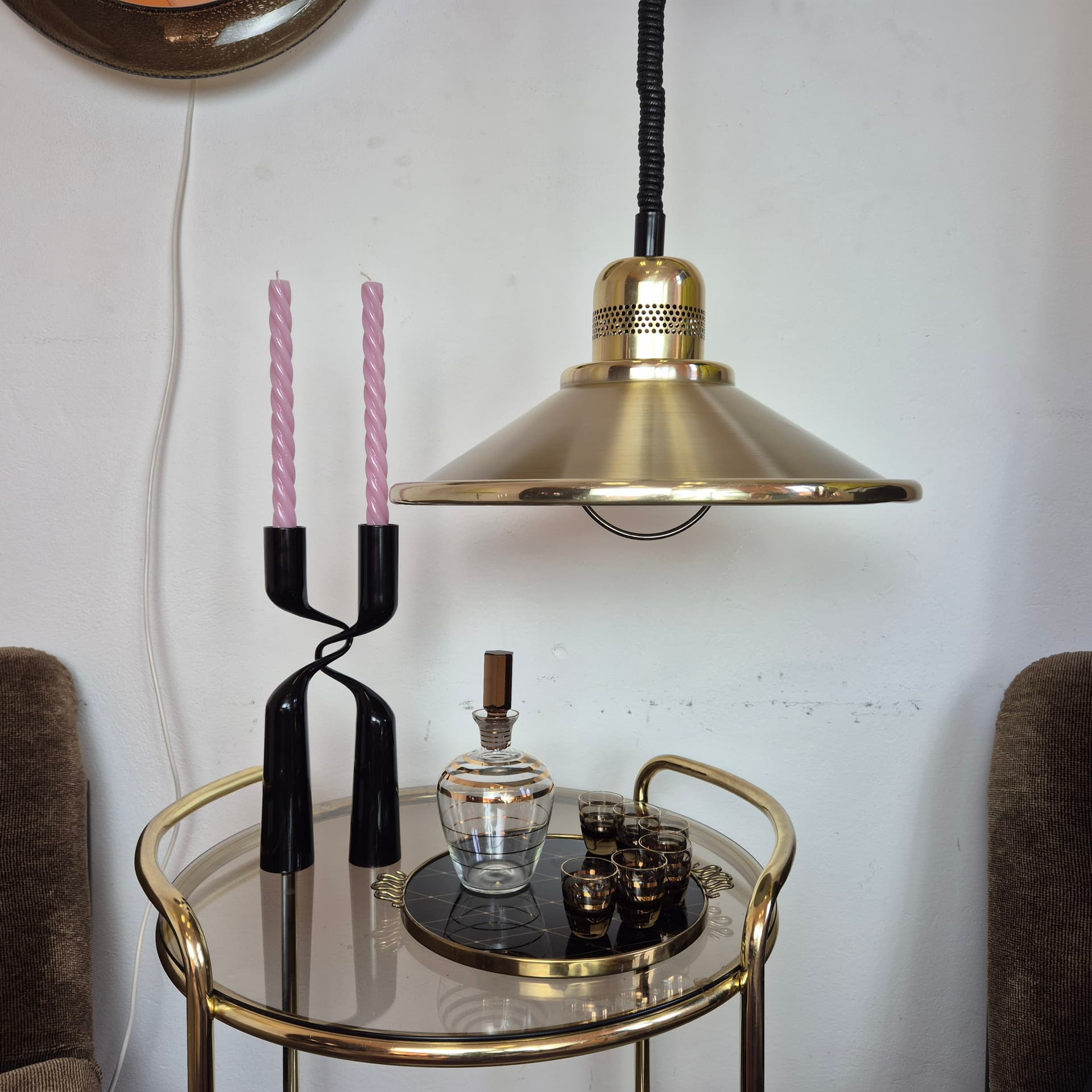 Lampa wisząca, złoty mosiądz, Norwegia, lata 60. - 196781