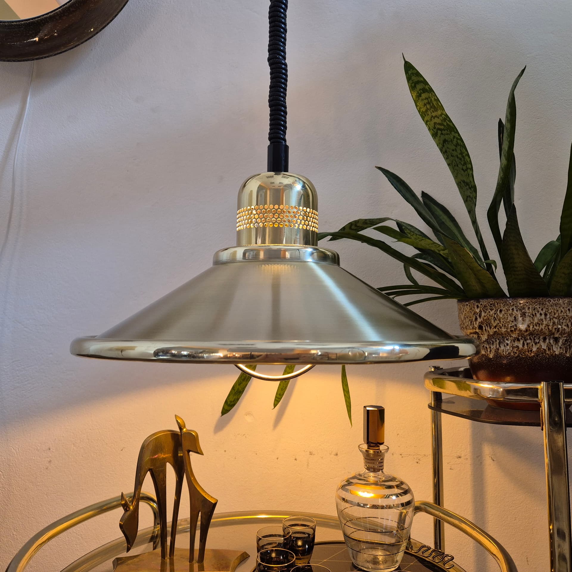 Lampa wisząca, złoty mosiądz, Norwegia, lata 60. - 196785