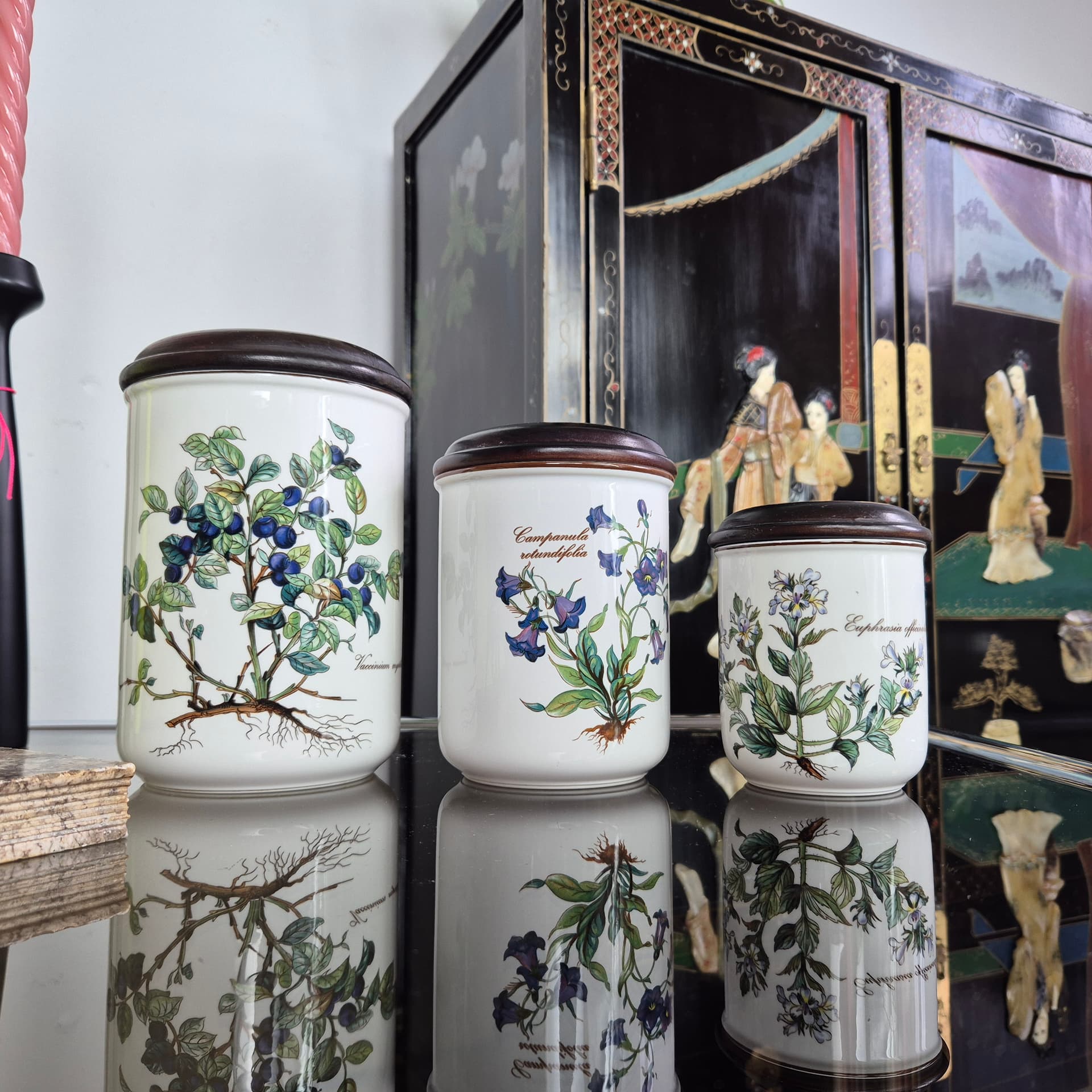 Komplet pojemników Botanica, ceramika kość słoniowa, Villeroy & Boch, lata 60. - 196936