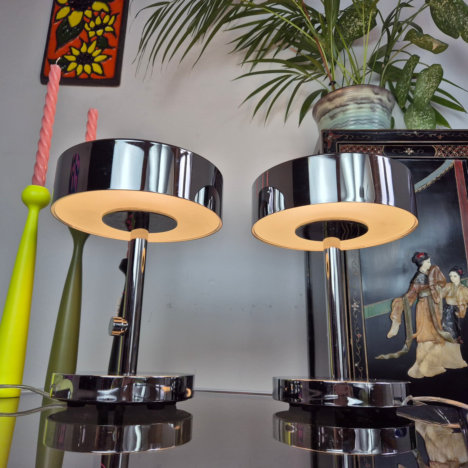 Lampa stołowa Stockholm, metal chromowany srebrny, proj. Ola Wihlborg, Ikea, lata 20. - 196957