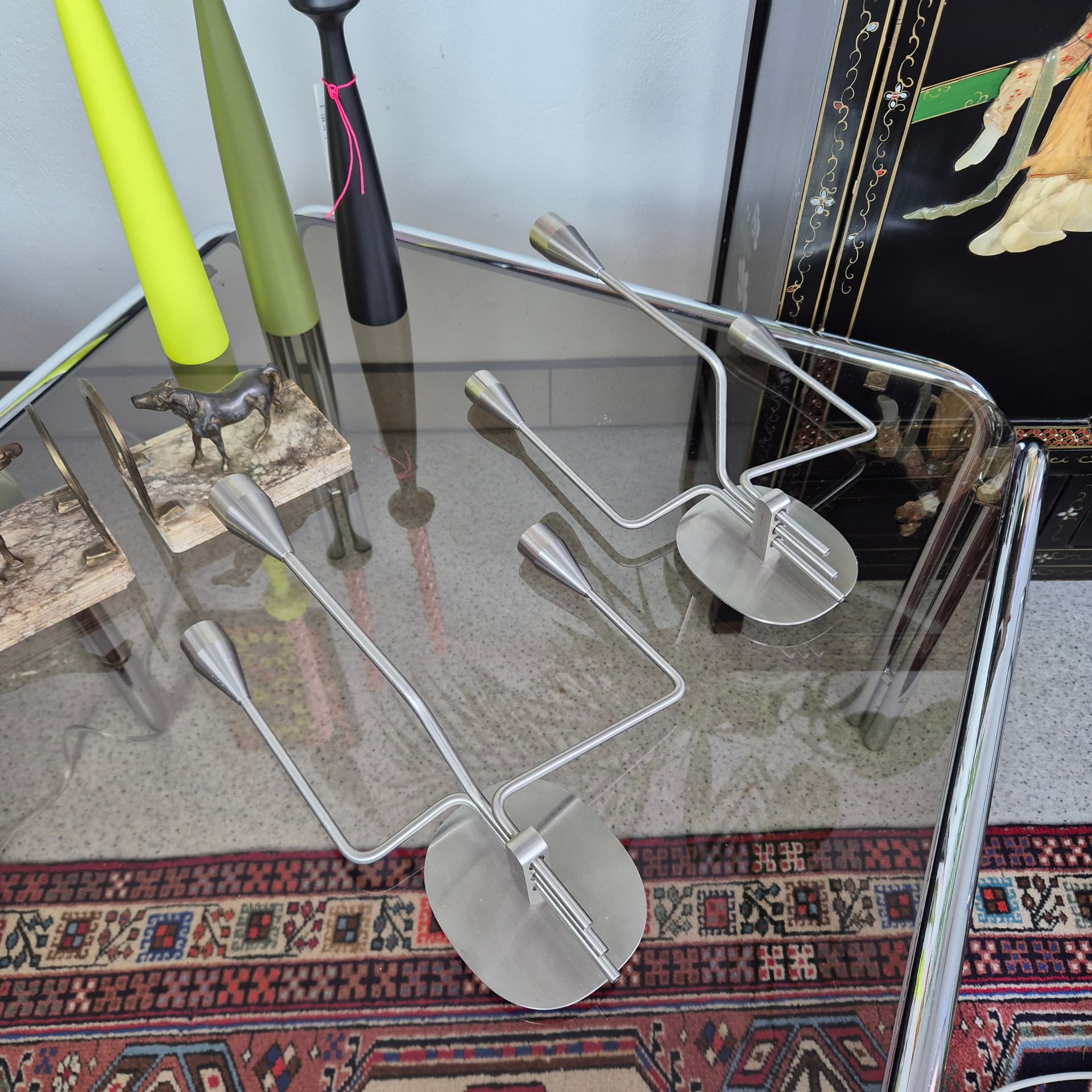 Świecznik ścienny Orion, stal nierdzewna srebrny, proj. P. Hein, Dania, XXI w. - 196968