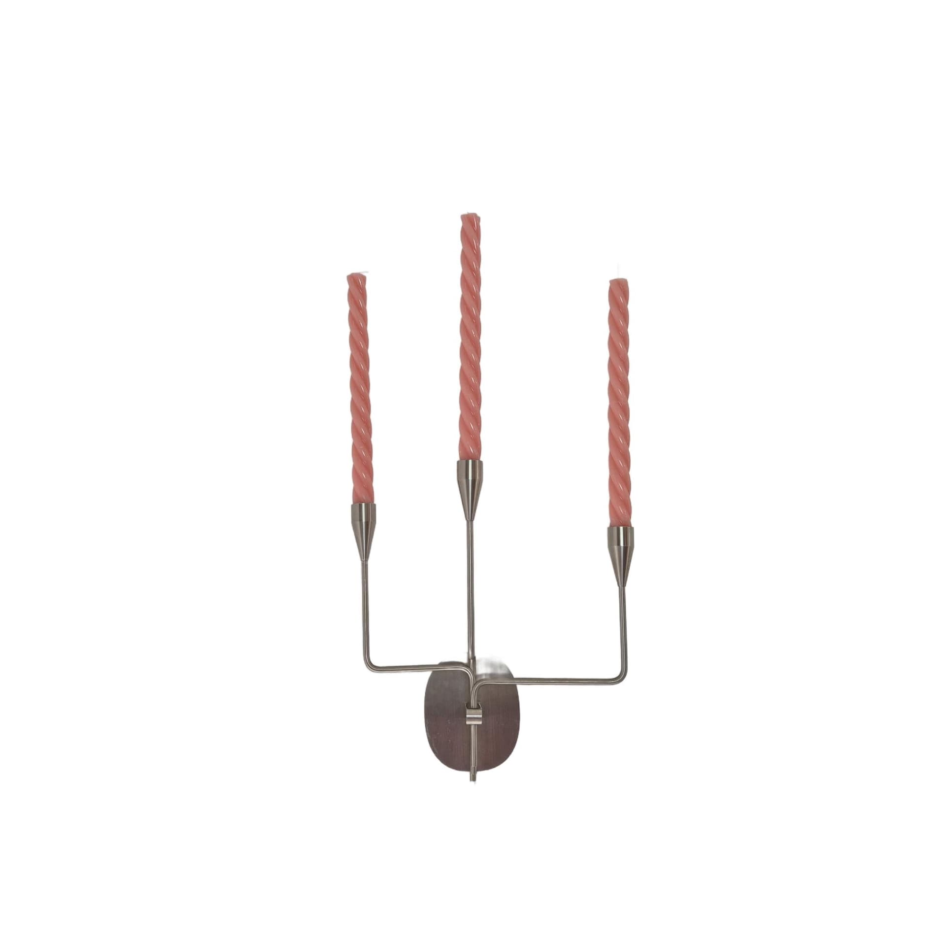 Świecznik ścienny Orion, stal nierdzewna srebrny, proj. P. Hein, Dania, XXI w.