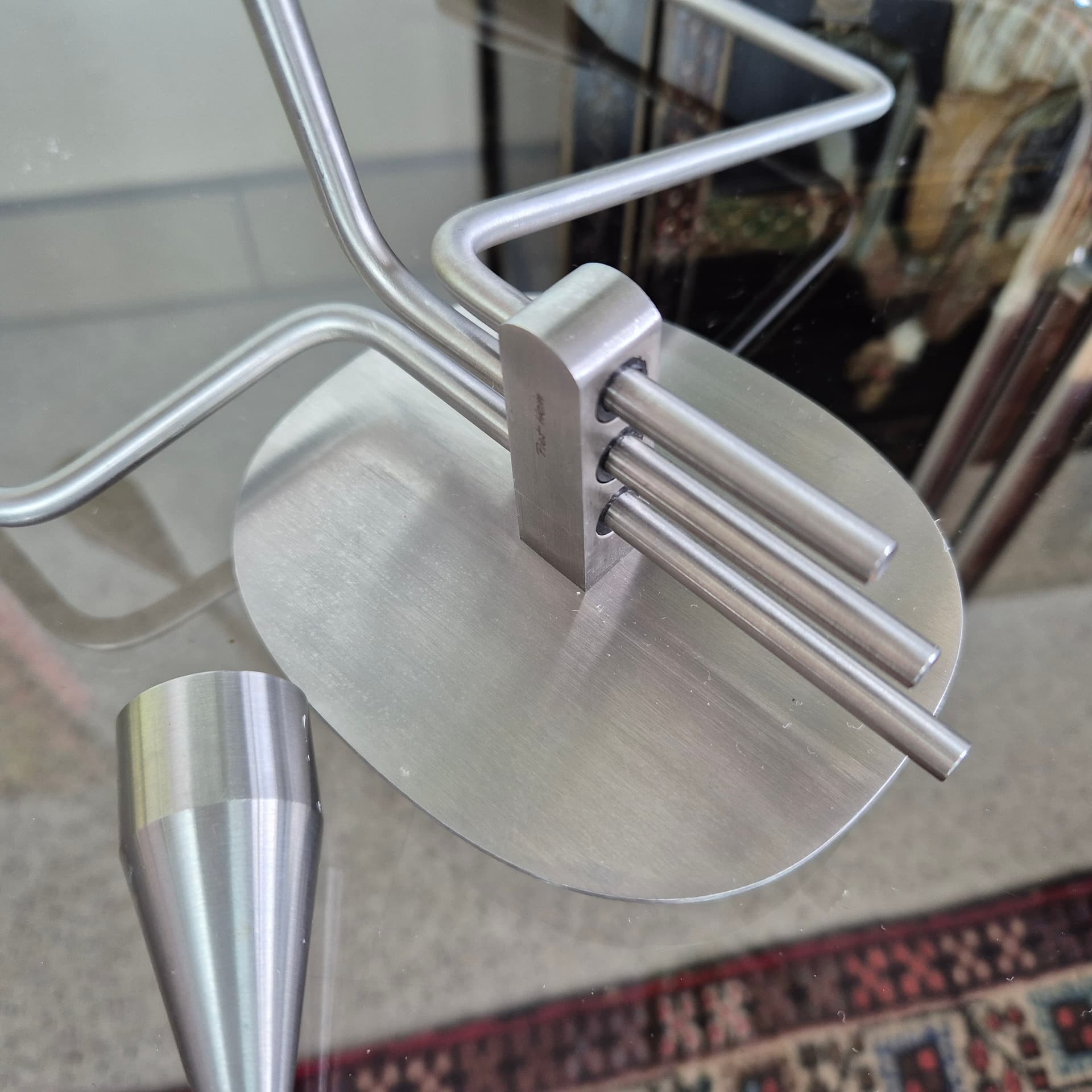 Świecznik ścienny Orion, stal nierdzewna srebrny, proj. P. Hein, Dania, XXI w. - 196962