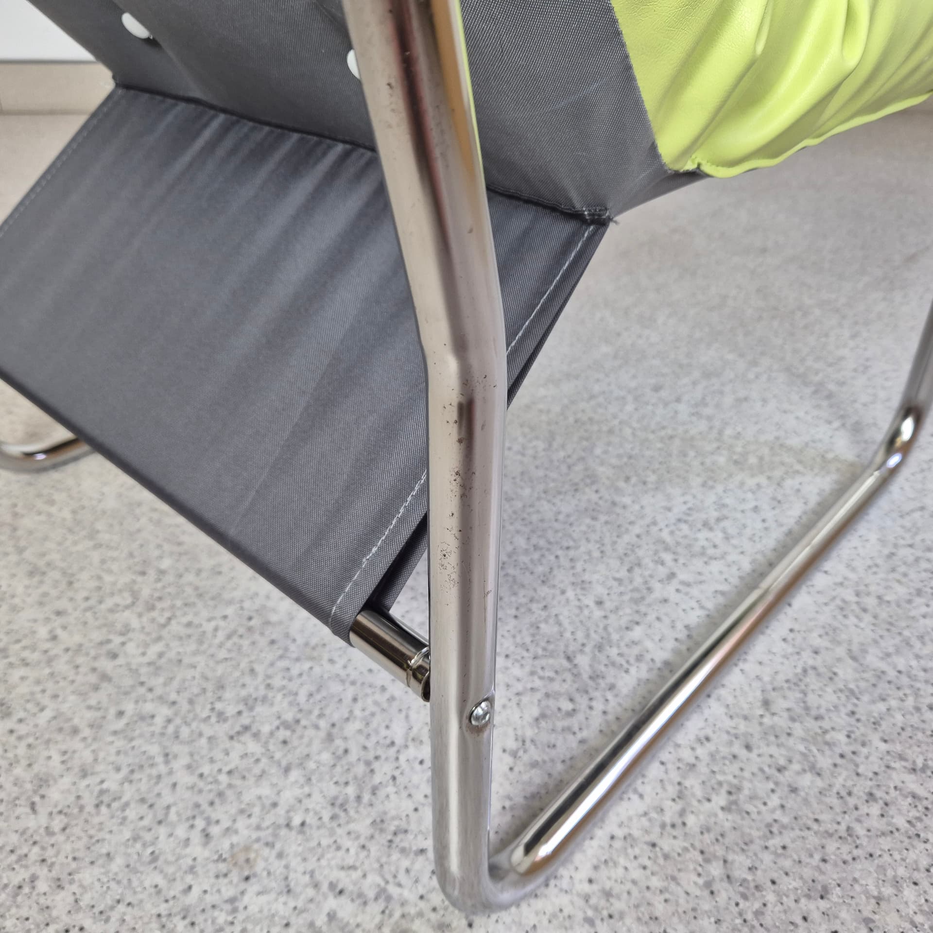 Armchair Pixi, green, fabric chrome, by G. Lundgren, Ikea, Sweden, 1970s. - 197023