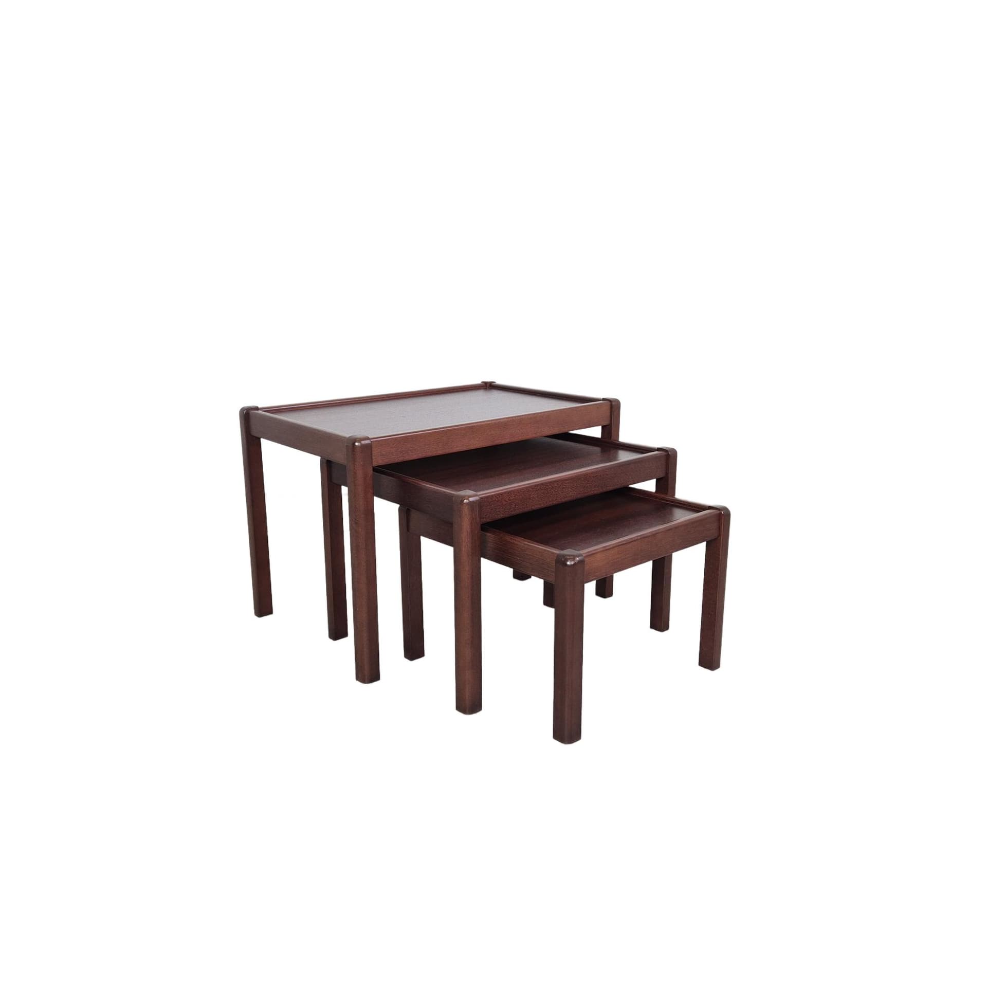 Komplet stolików modułowych, mahoń, Dania, lata 70.