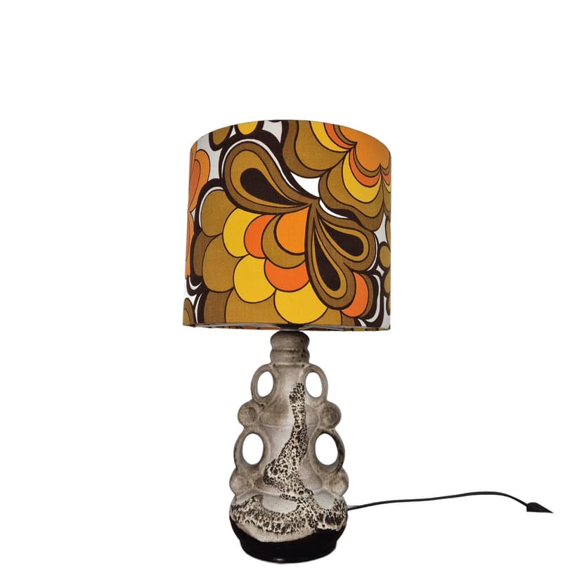 Lampa stołowa, beżowa ceramika, Steinbach, Niemcy, lata 60.