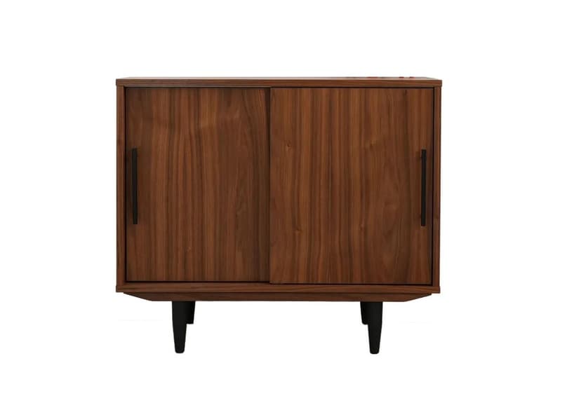 Scandinavian cabinet, brown walnut, Poland, 1960s
