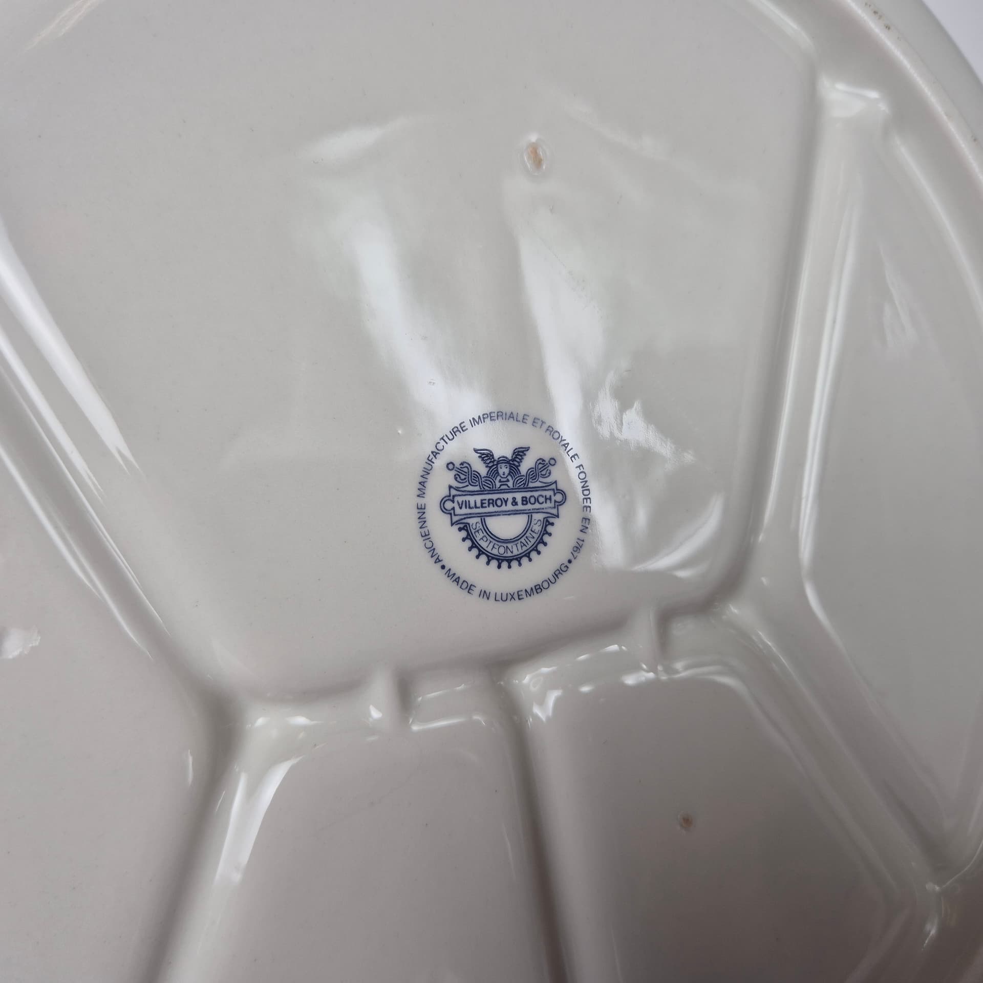 Talerz do fondue, porcelana kremowa, Villeroy & Boch, Niemcy, lata 70. - 197153