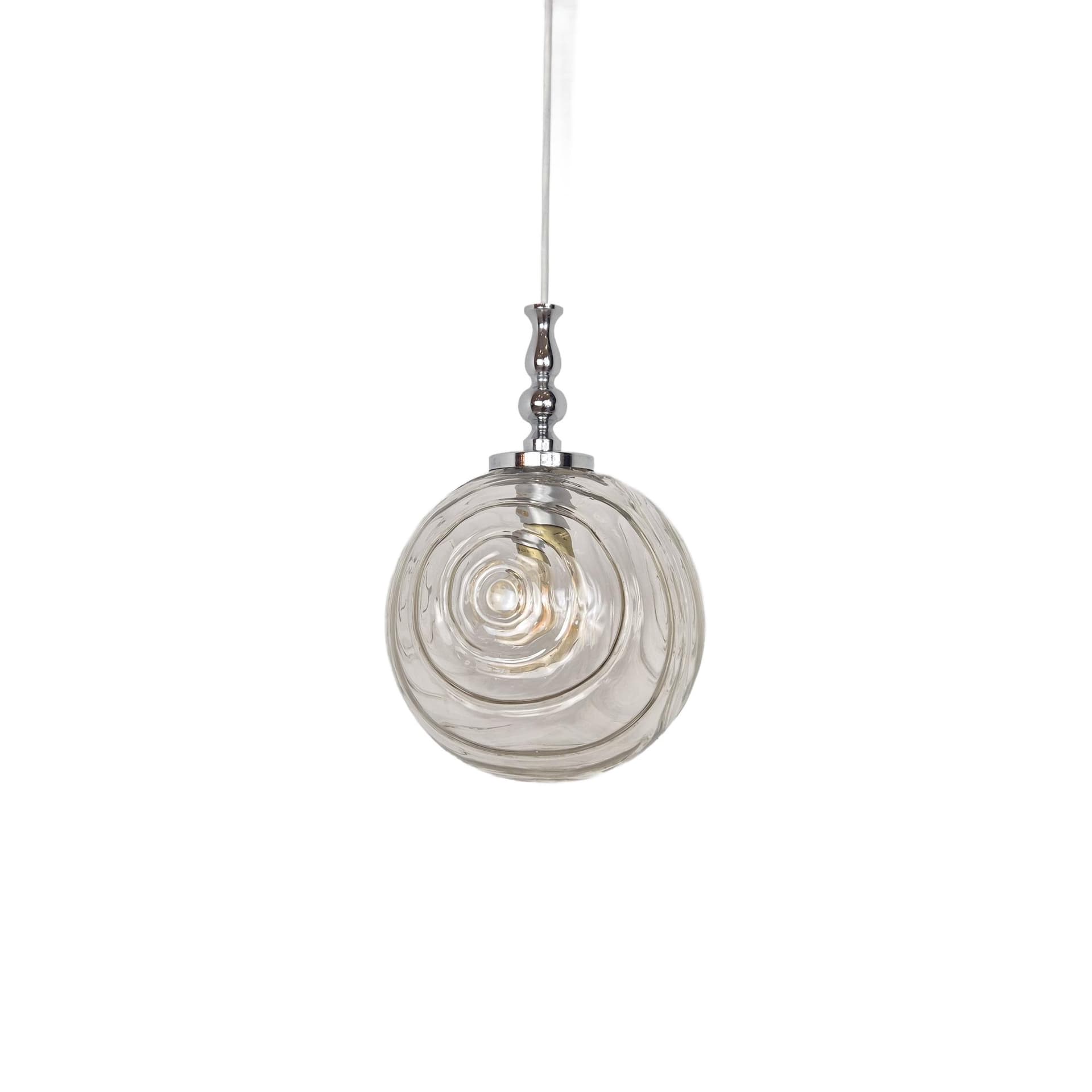 Pendant lamp, transparent, glass, Germany, 1960s.