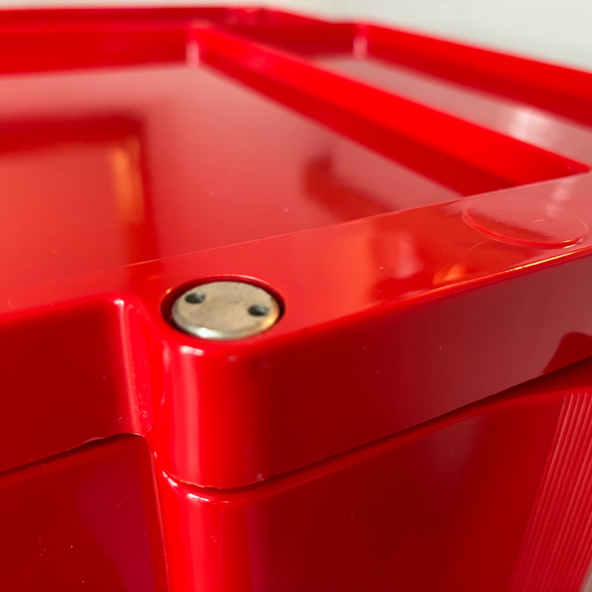 Organizer biurowy, czerwony, plastik, proj. J. Colombo, Włochy, lata 70. - 197204