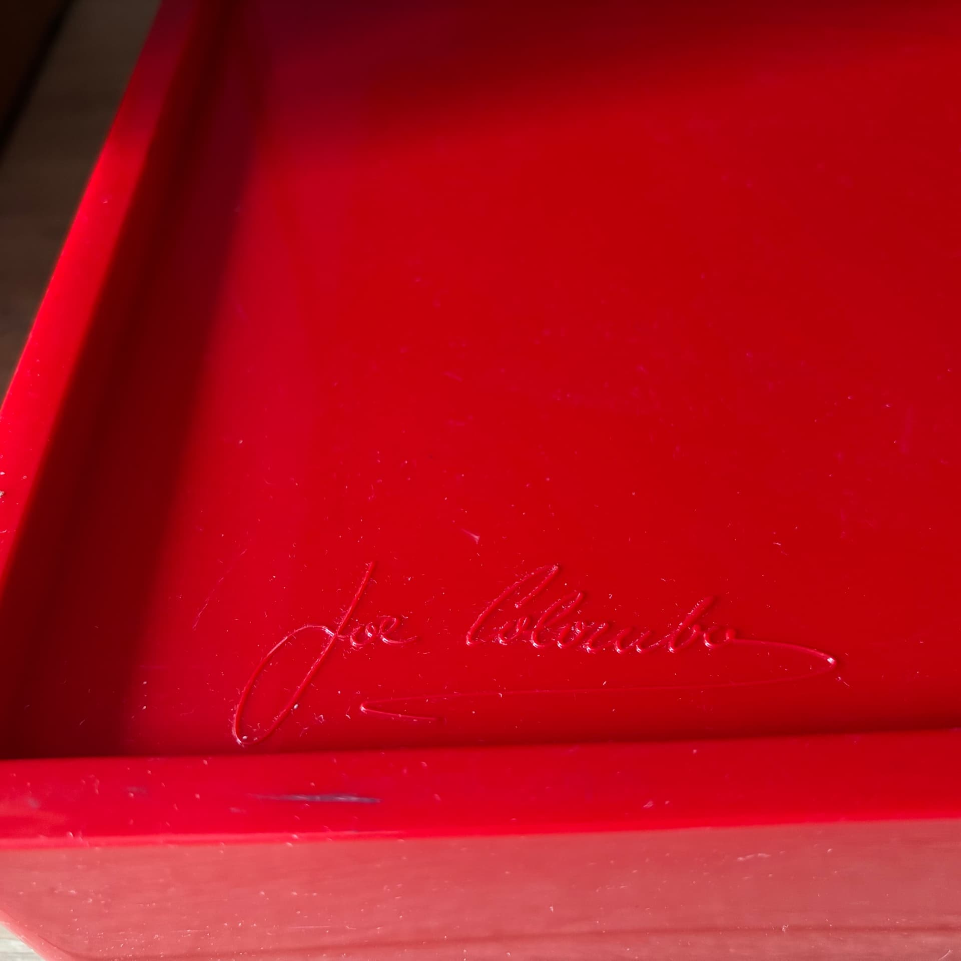 Organizer biurowy, czerwony, plastik, proj. J. Colombo, Włochy, lata 70. - 197203