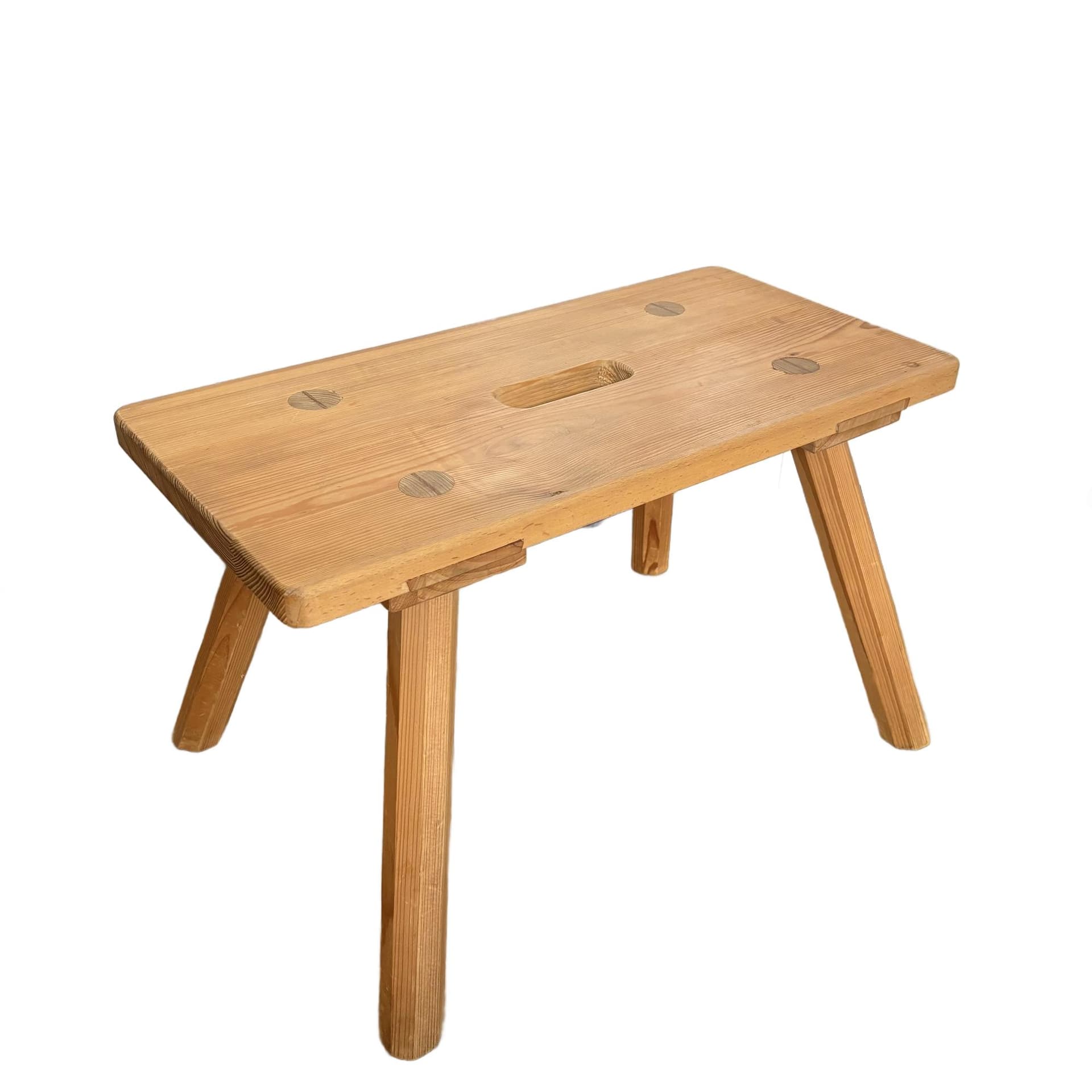 Stool, light brown pine, Germany, 1980s.