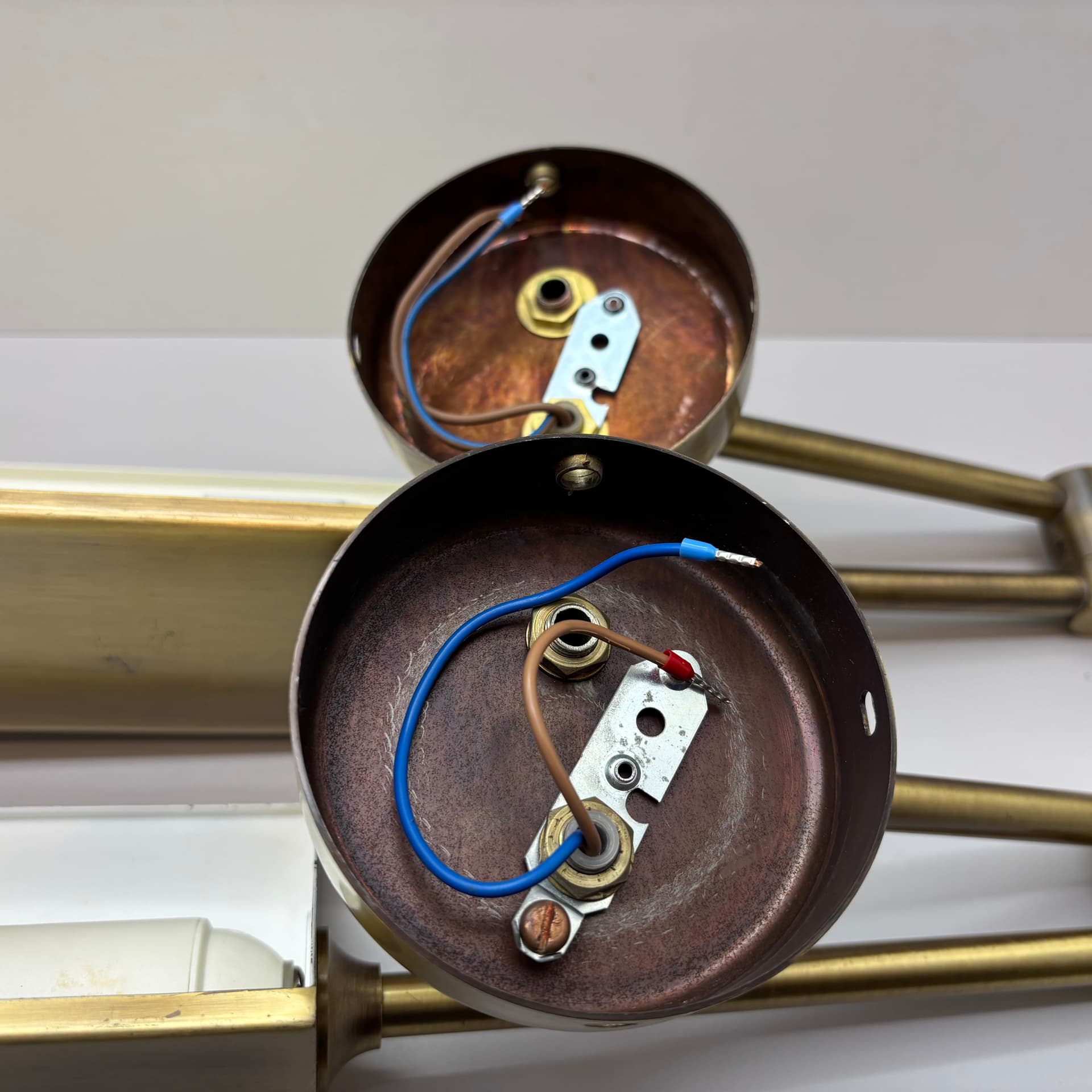 Para kinkietów, złoty, mosiądz, Niemcy, lata 70. - 197337